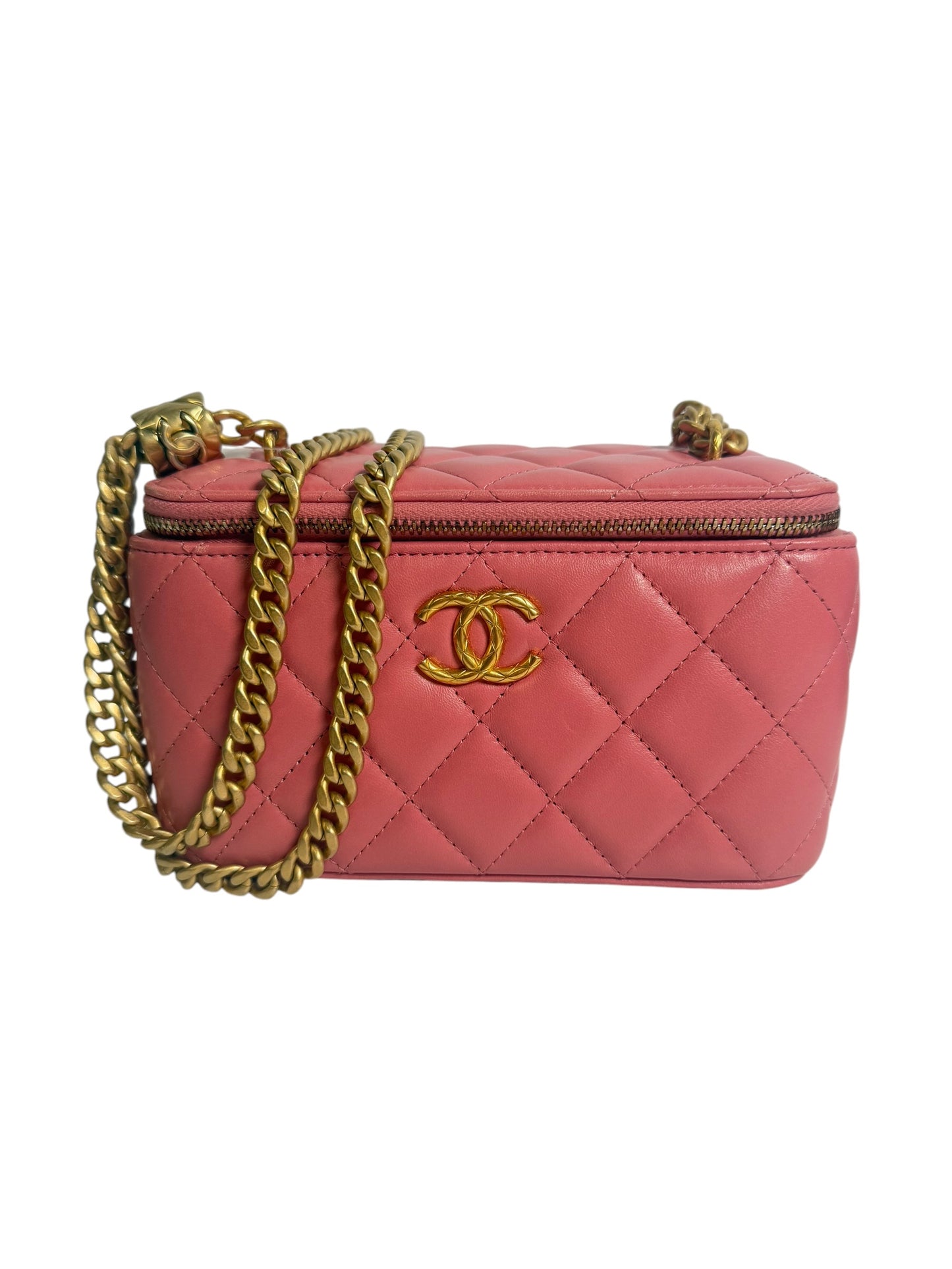 Chanel Quilted Vanity Case Pink T8910