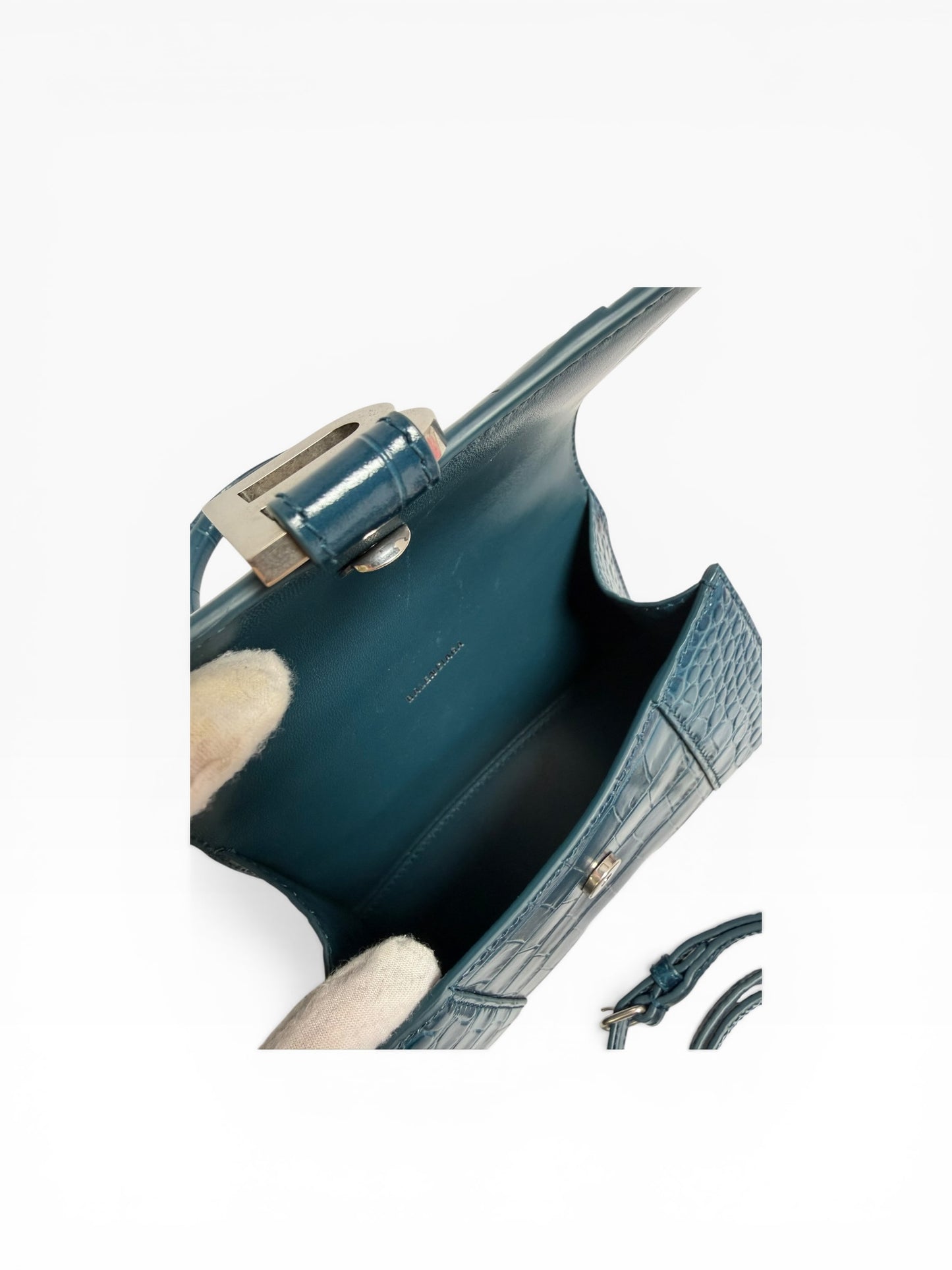 Balenciaga Blue Crocodile Hourglass T7355
