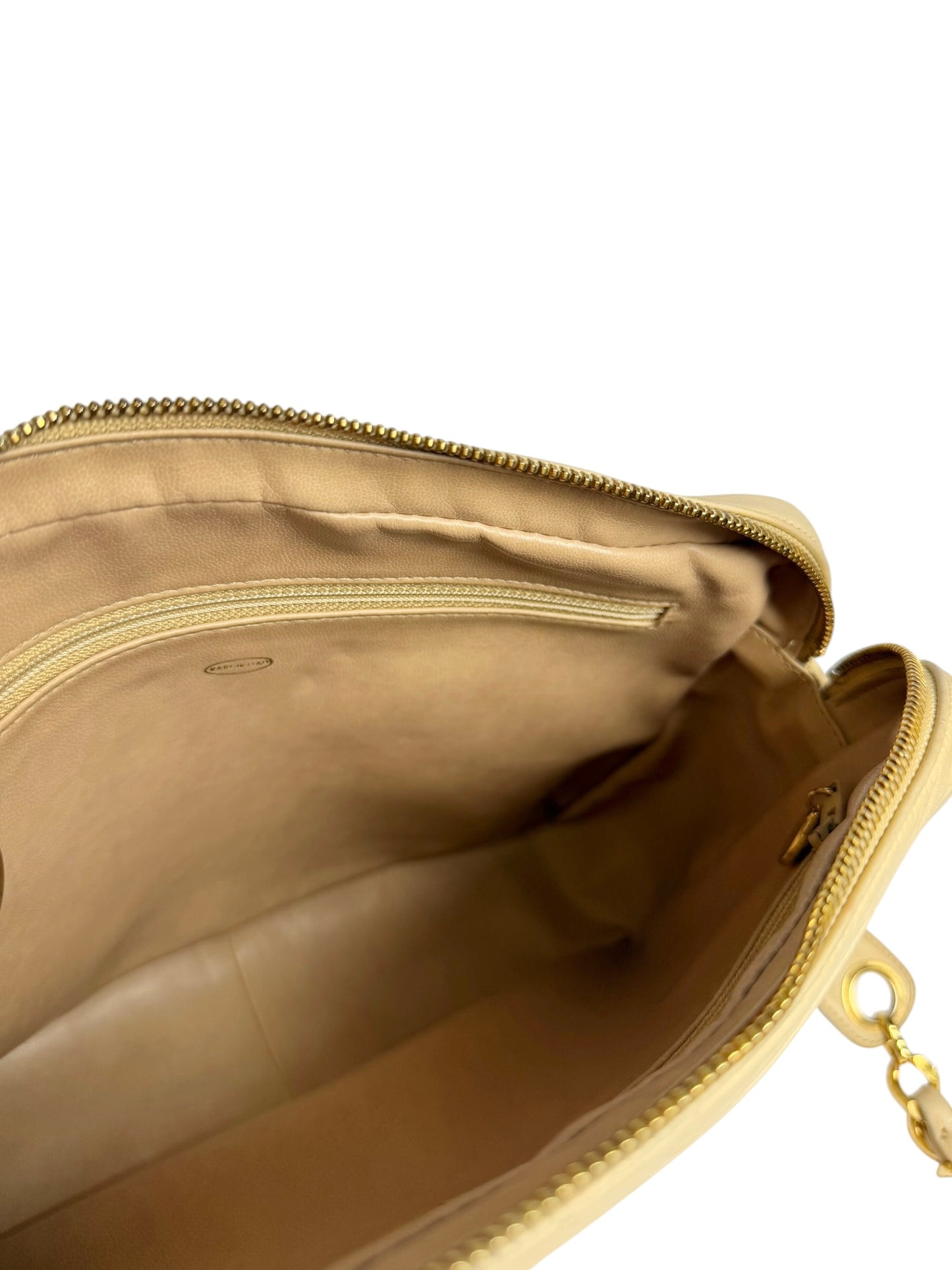 Chanel Vintage Beige Lamb Camera Bag GHW