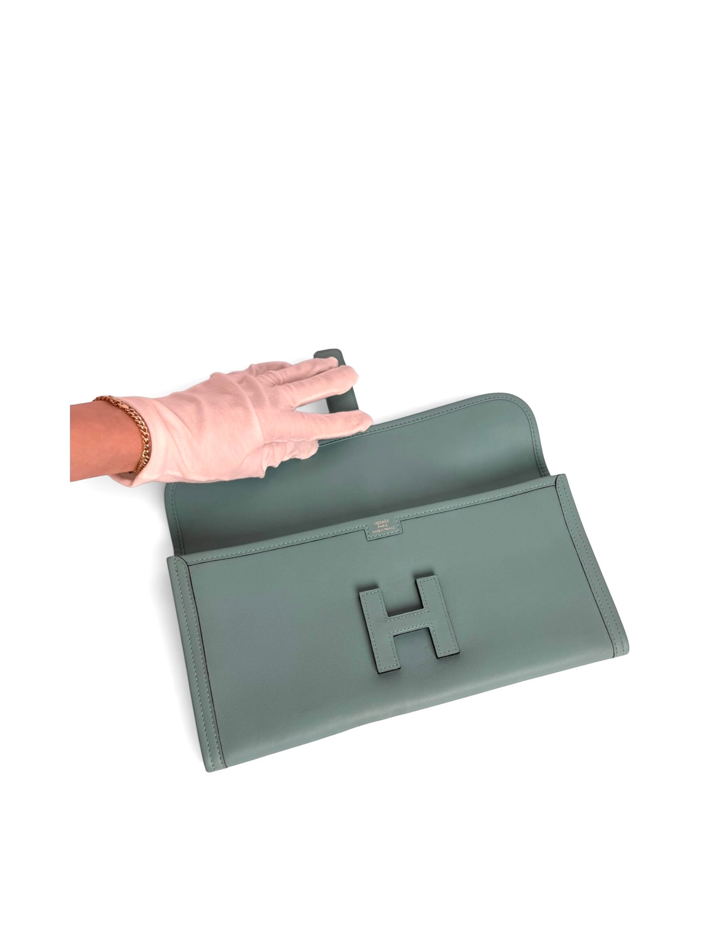 Hermes Jige clutch blue swift leather