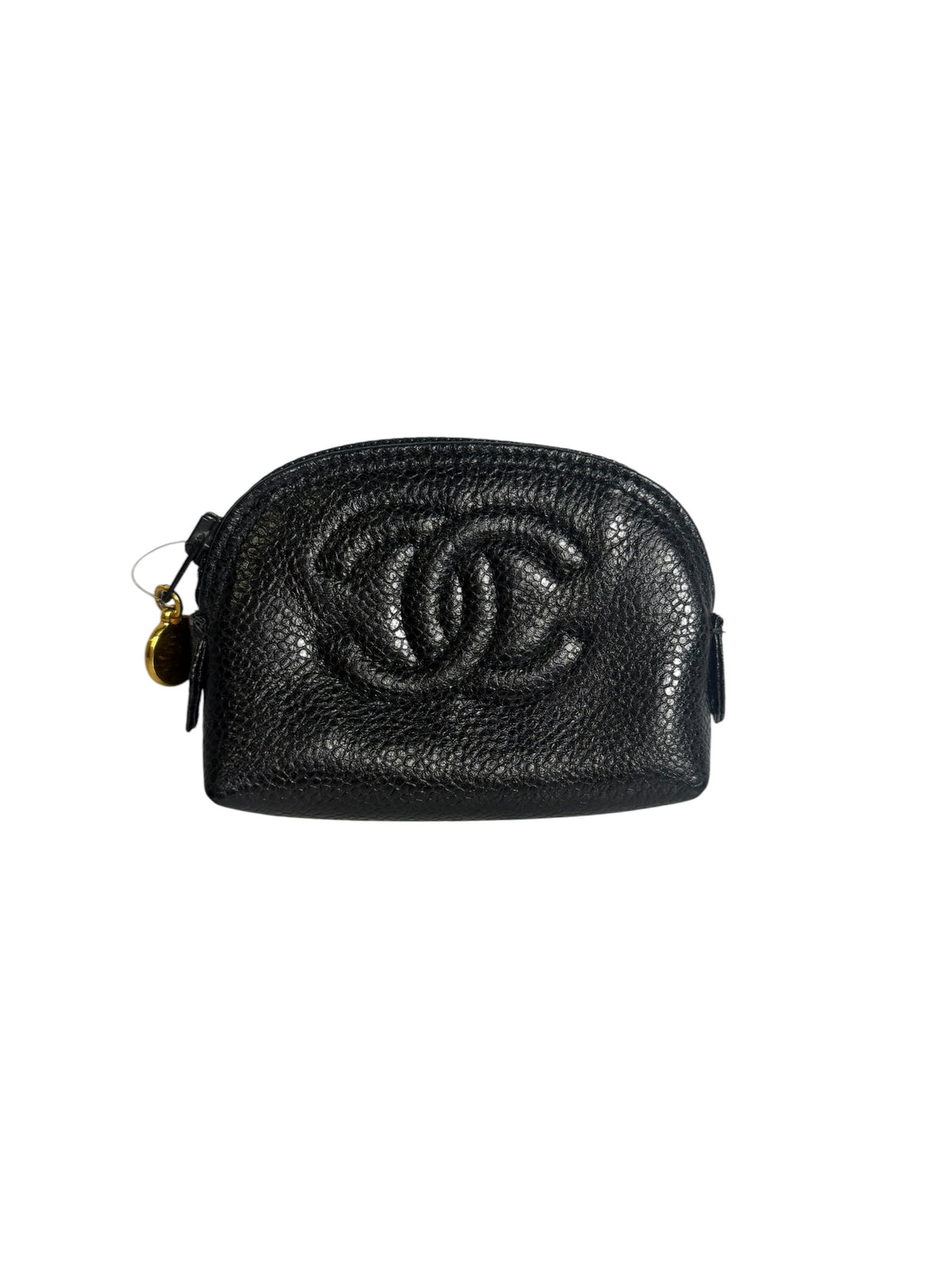 Chanel Black Caviar Leather CC Cosmetic Pouch T8541