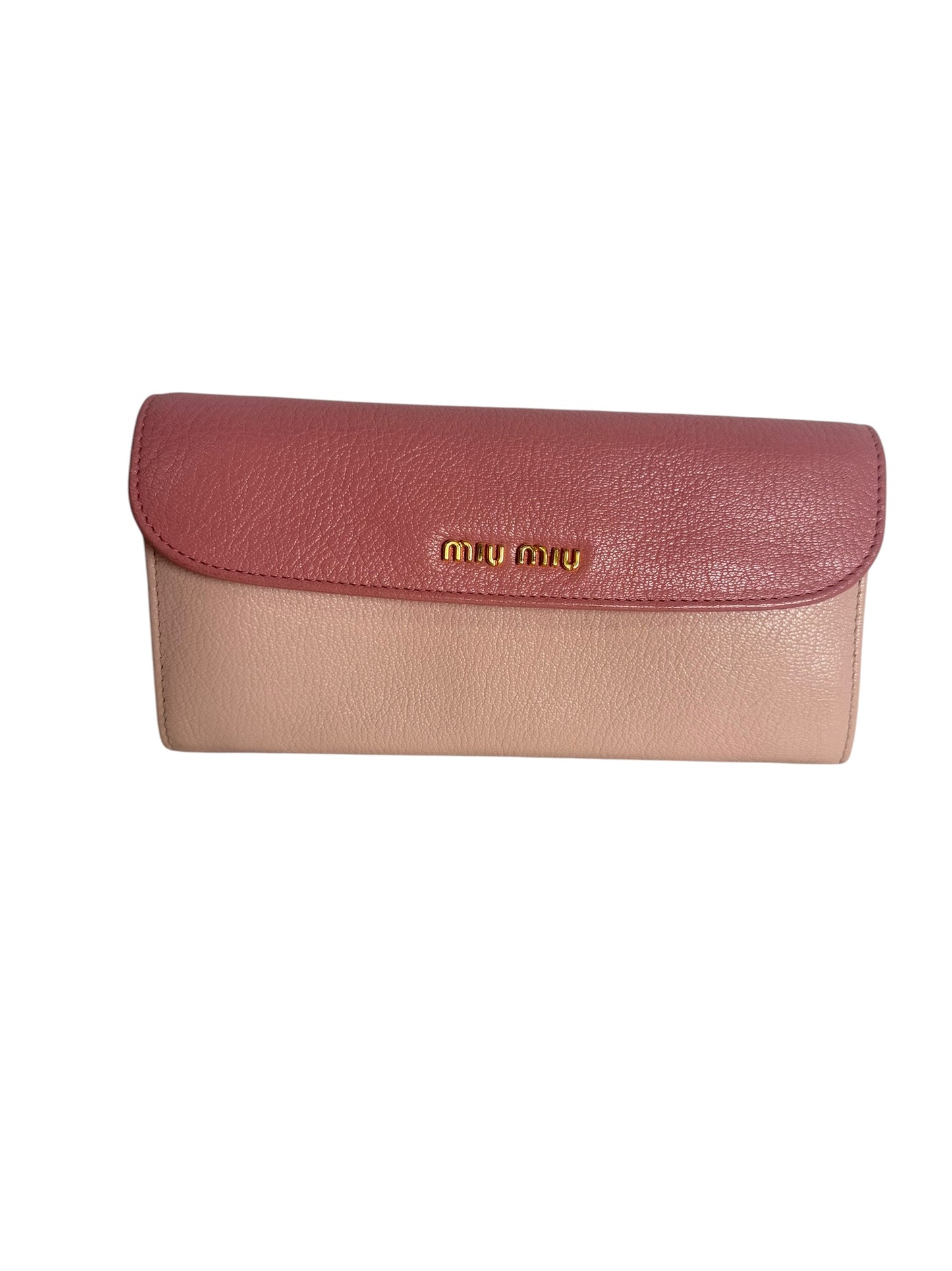 Miu Miu Madras Continental Wallet Pink T7481