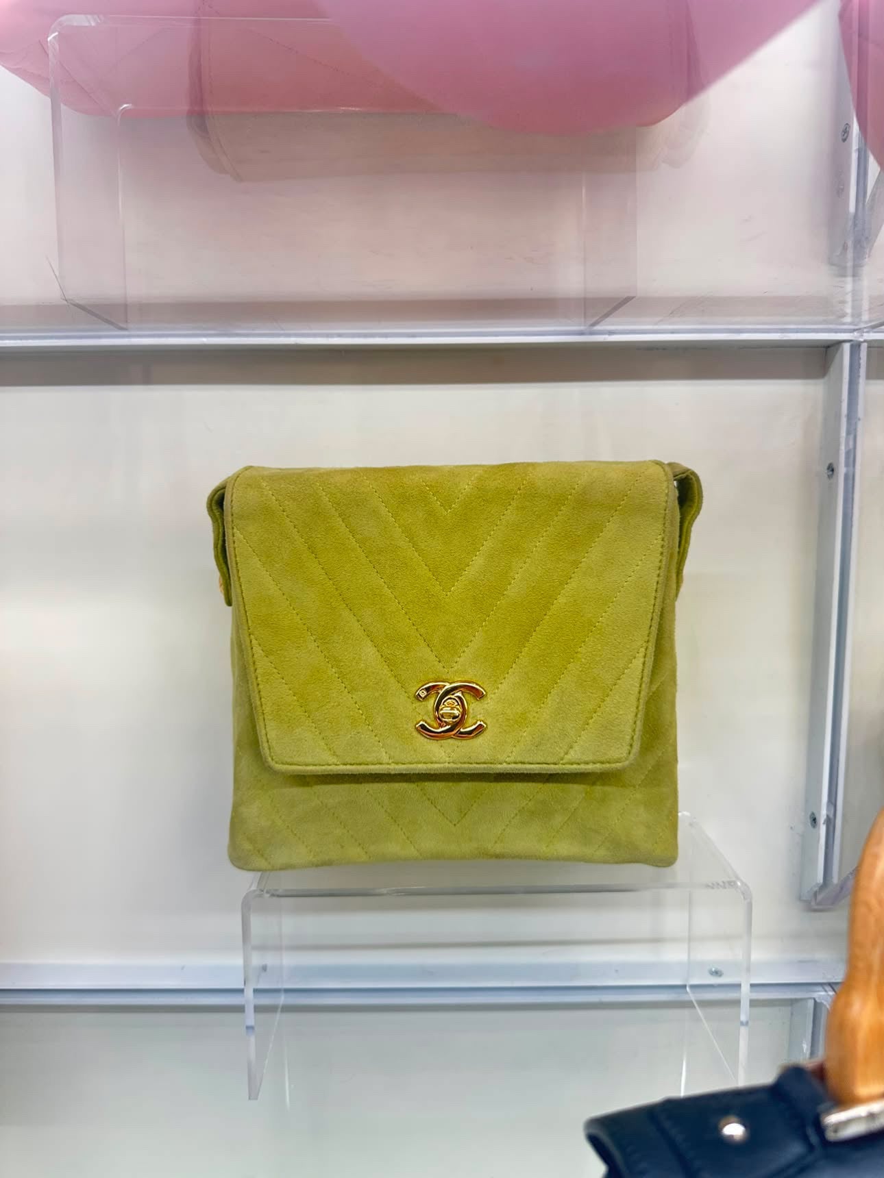 Chanel suede kiwi