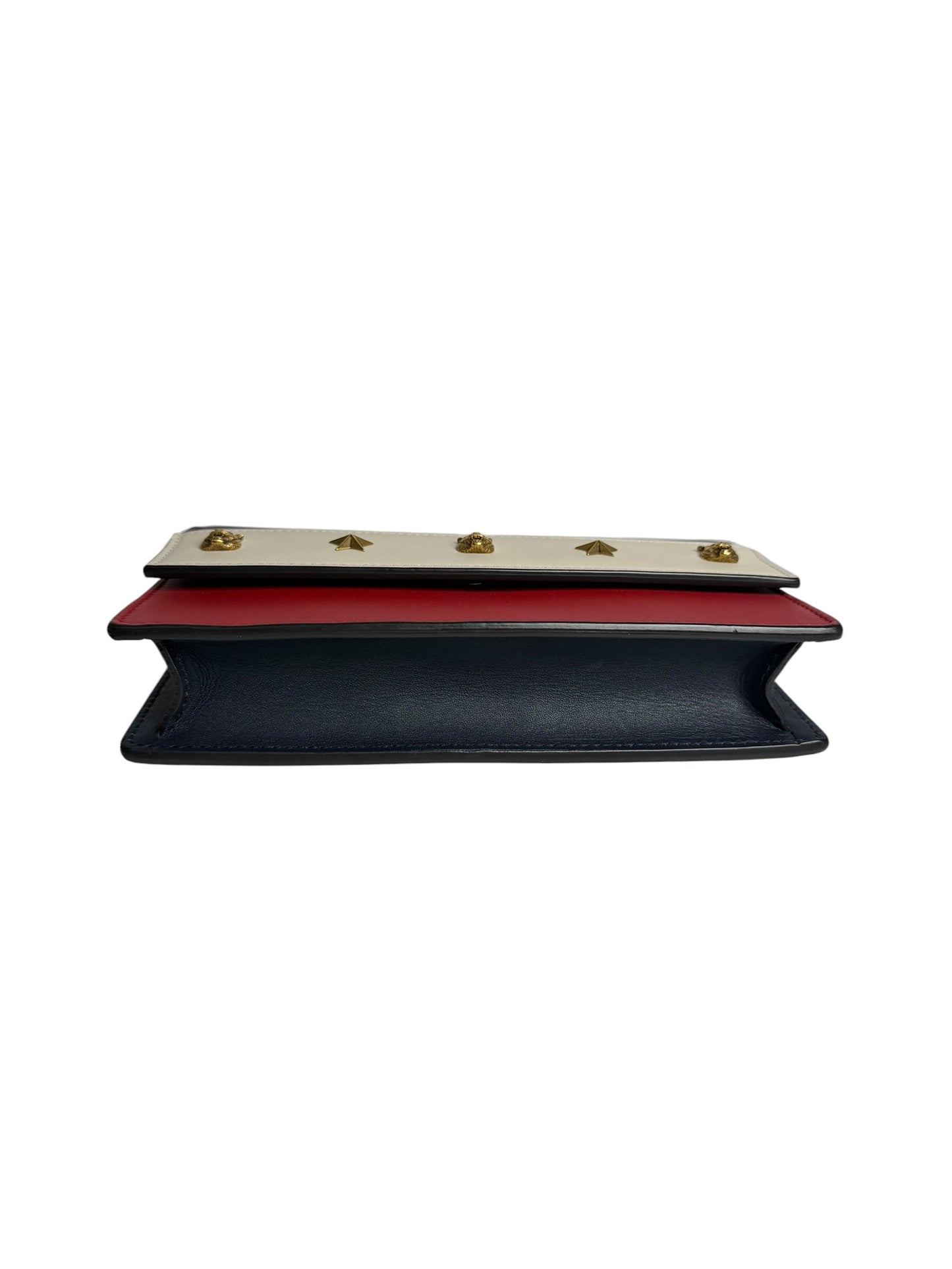 Gucci Tricolor Tiger Stud Wallet On Chain T6093
