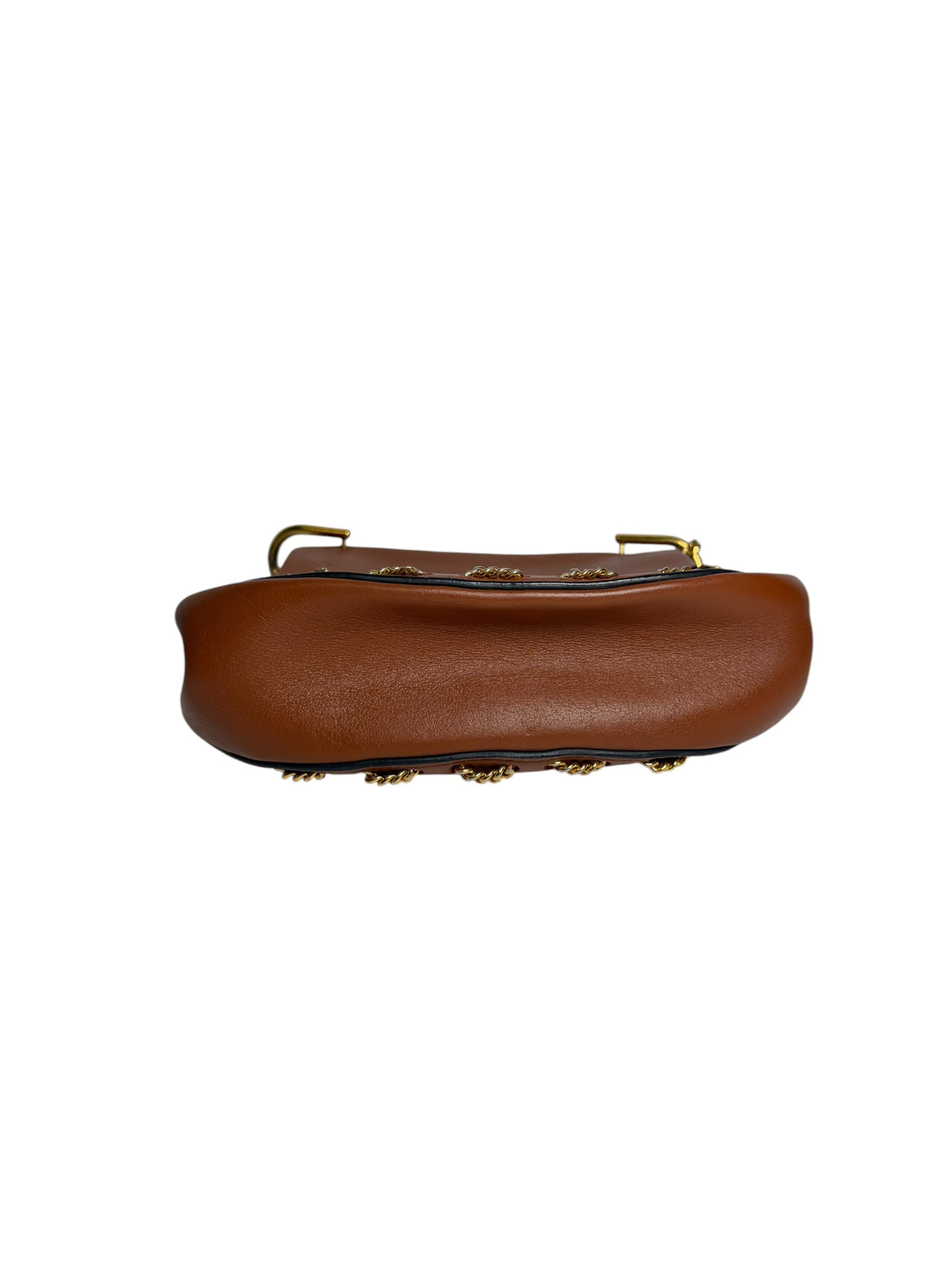 Chloe Brown Leather Drew Chain Bag T8355