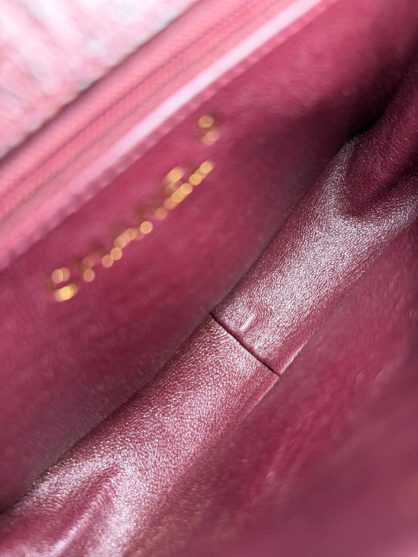 Chanel Vintage Burgundy Ostrich Shoulder Bag