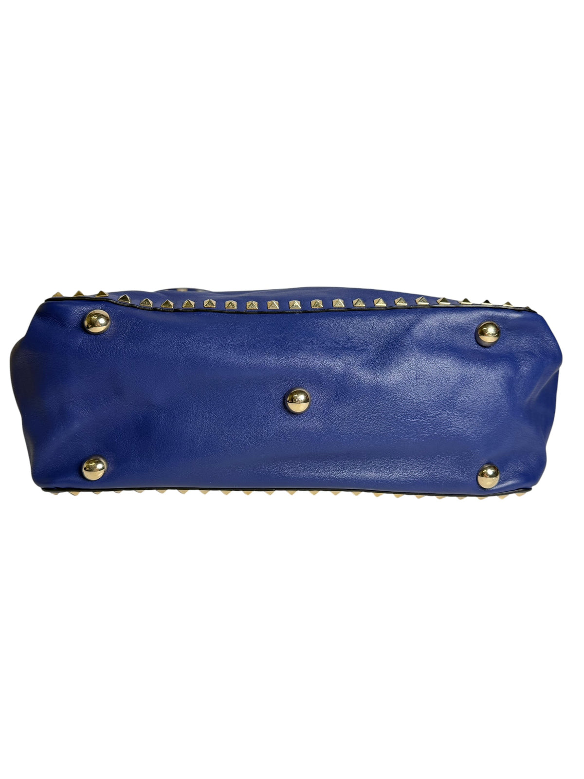 Valentino Garavani Rockstud Trapeze Tote Blue Leather T5688