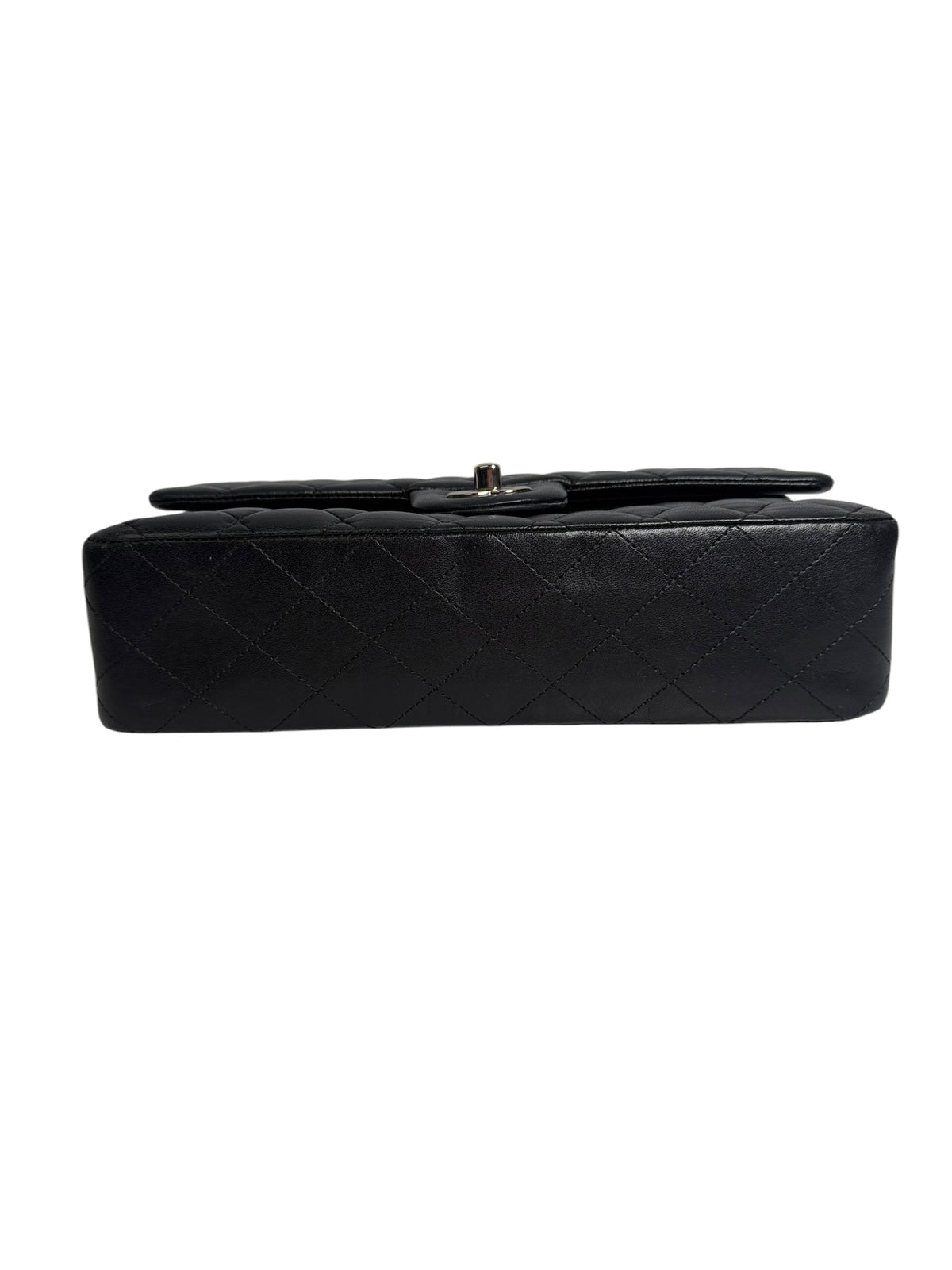Chanel Medium Square Patent Black Classic Single Flap T6272