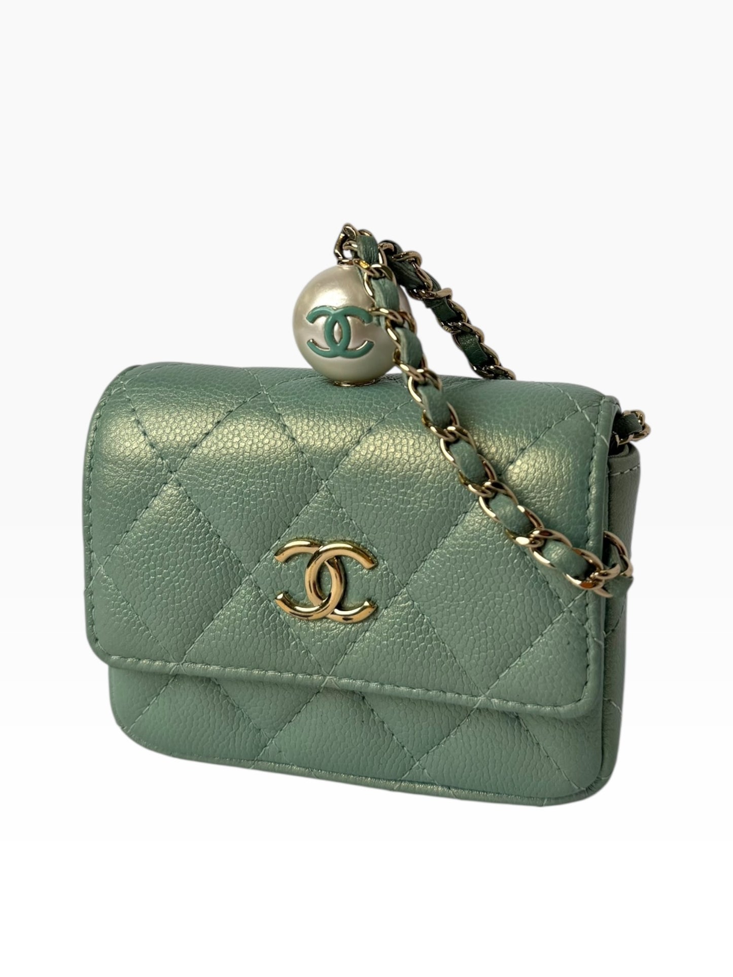 Chanel Blue Irridescant Caviar Pearl Bracelet