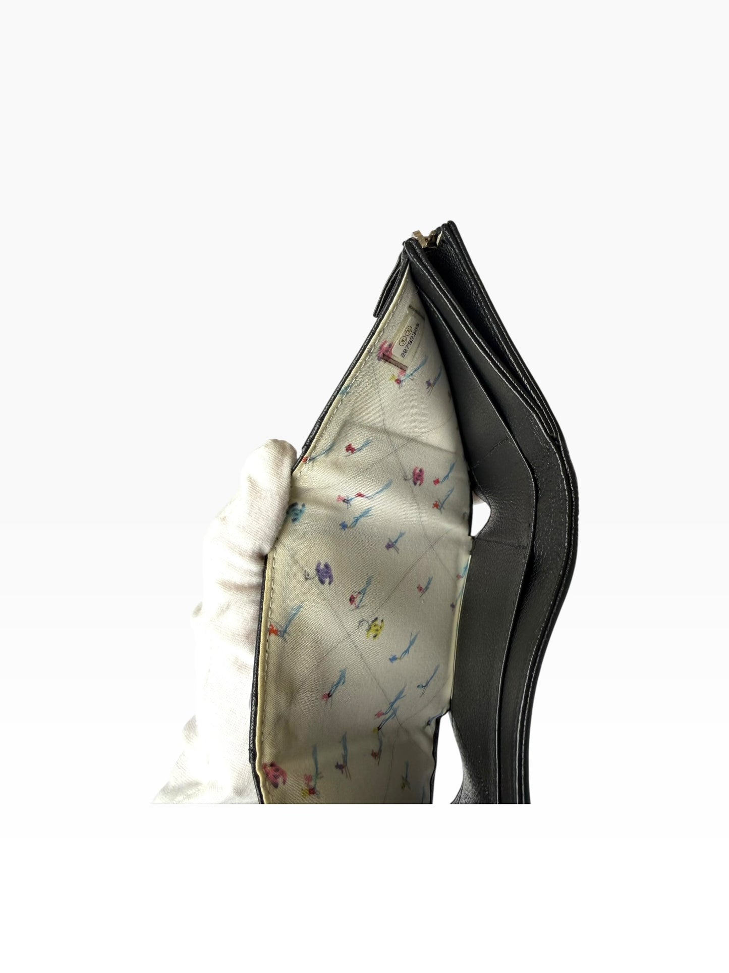 Chanel Black Ski Fold Wallet