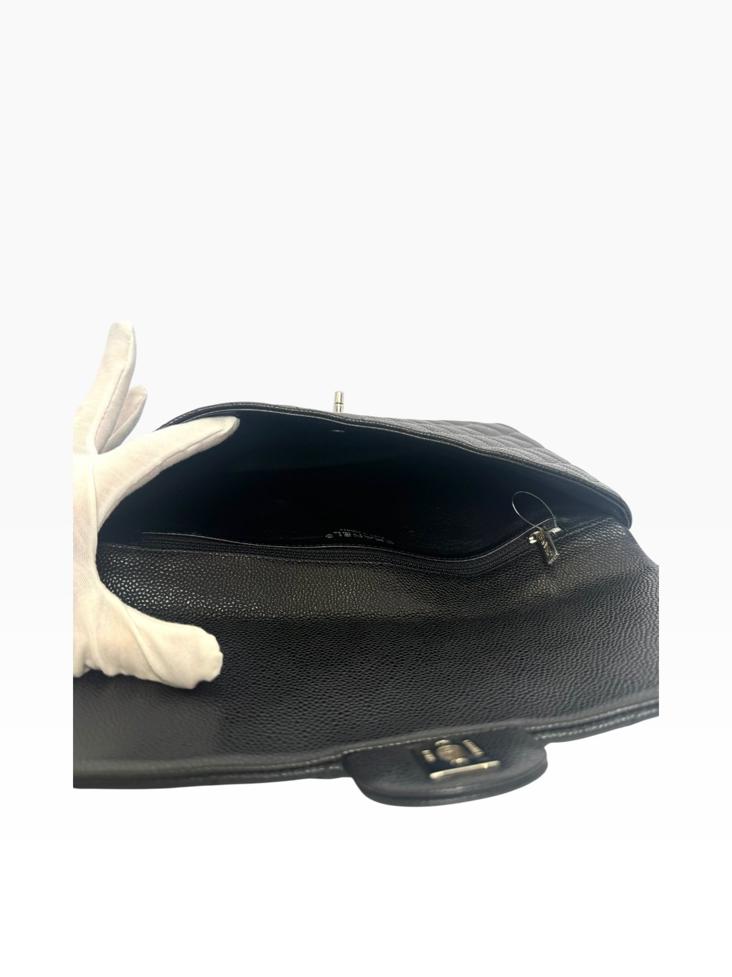 Chanel Caviar Classic Flap Clutch SHW