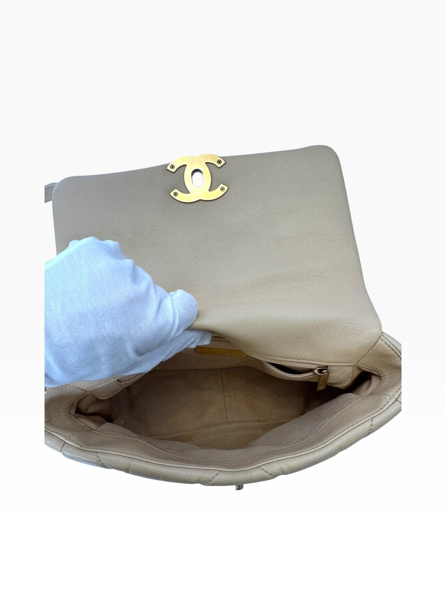 Chanel 19 Small Nude Beige Flap