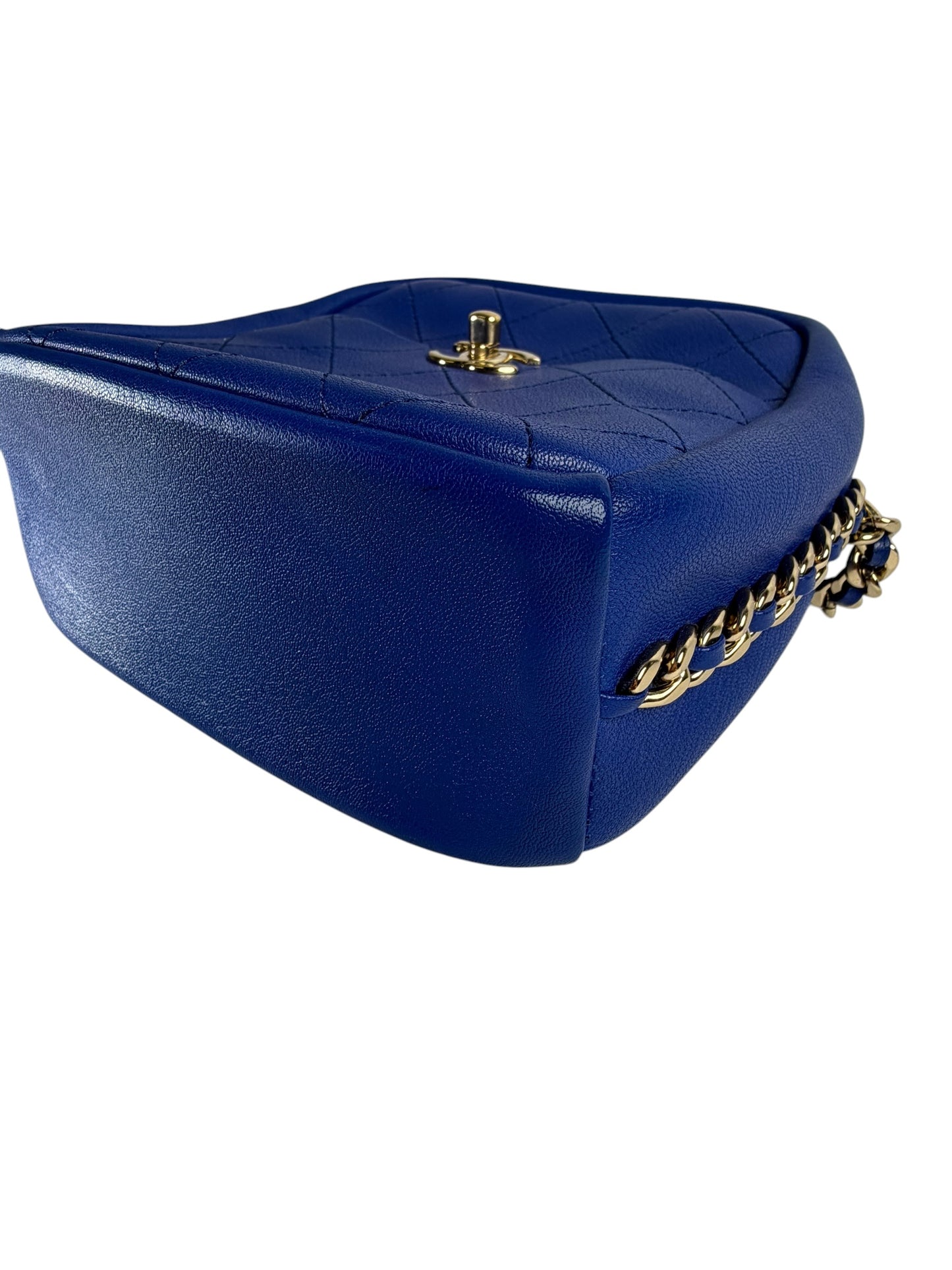 Chanel Electric Blue Turn Lock Camera Bag GHW T4764
