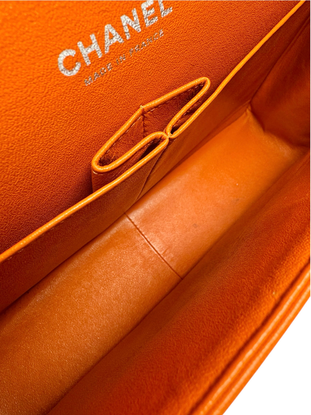 Chanel Orange Jumbo Double Flap SHW T9322