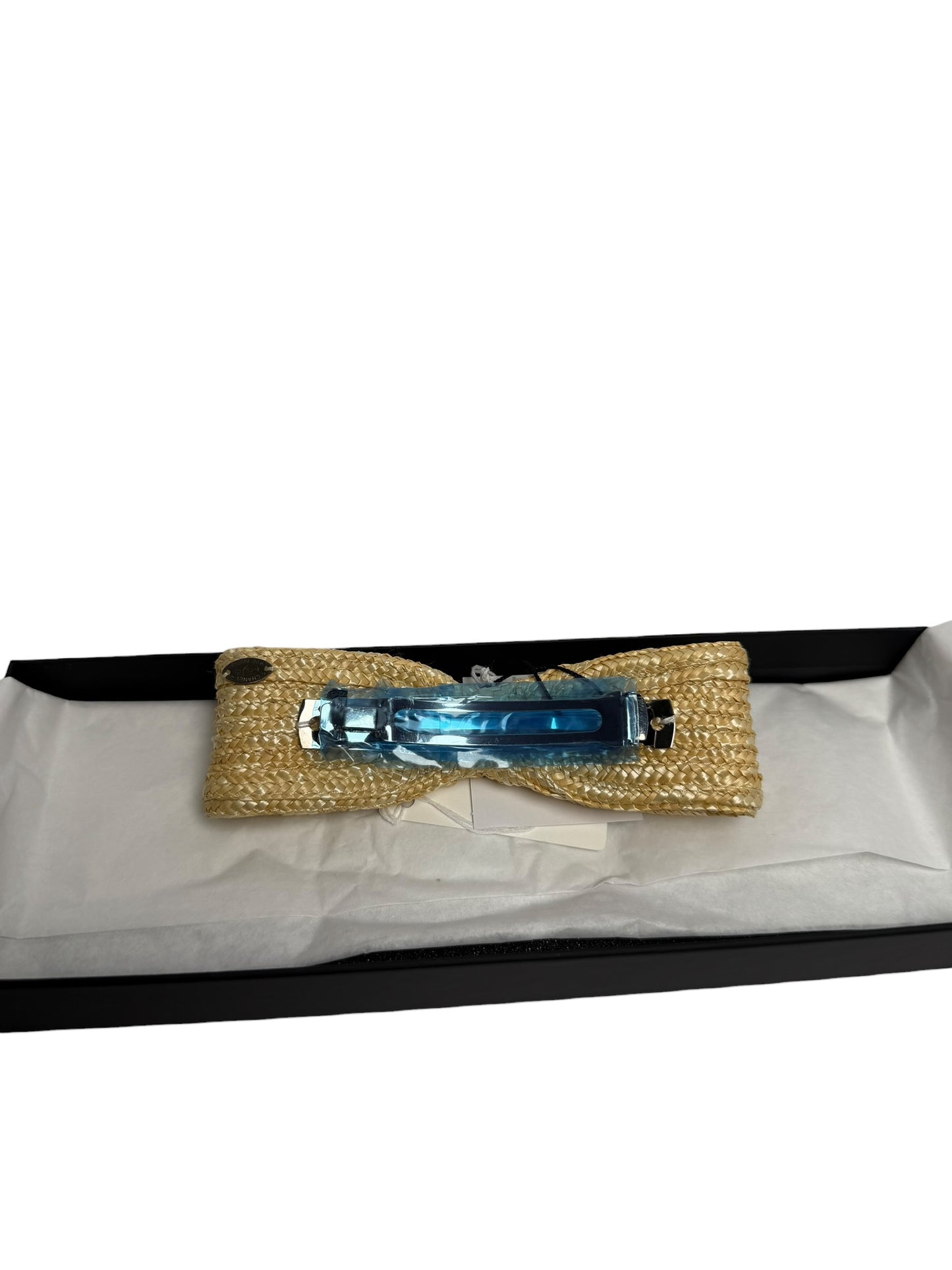 Chanel straw bow clip