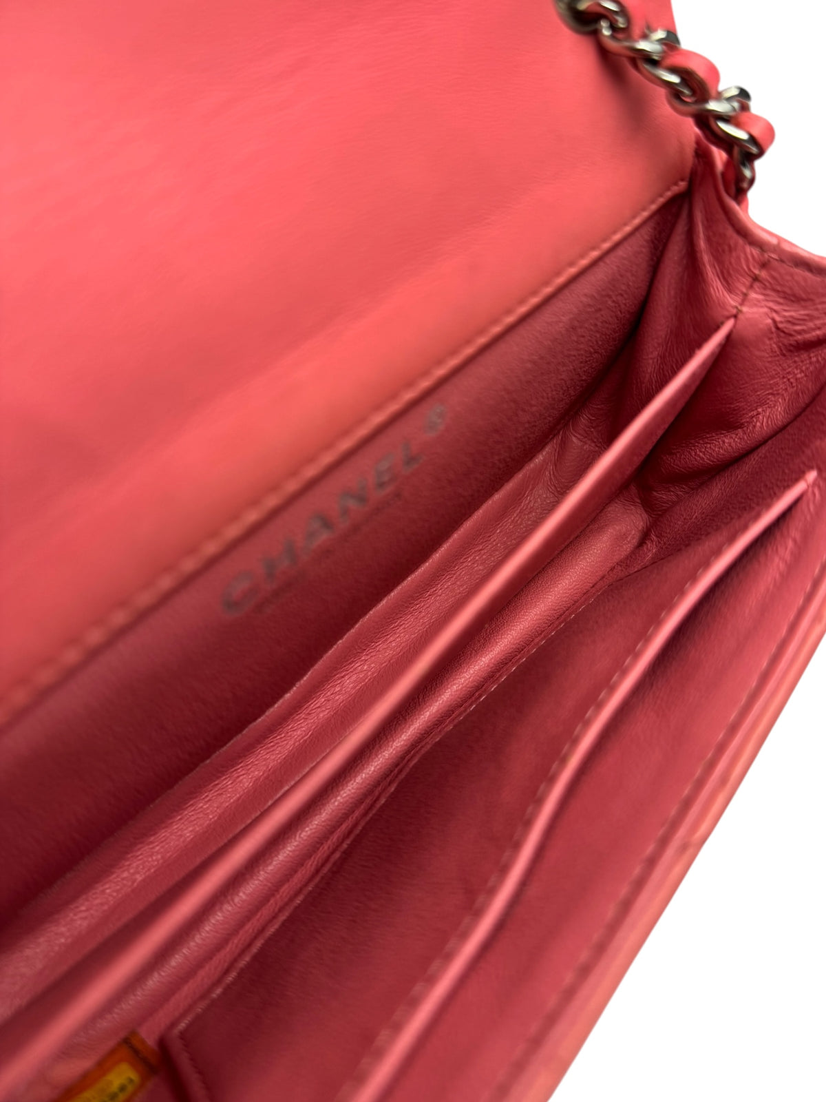 Chanel Extra Mini Pink Lambskin Single Flap SHW T9325