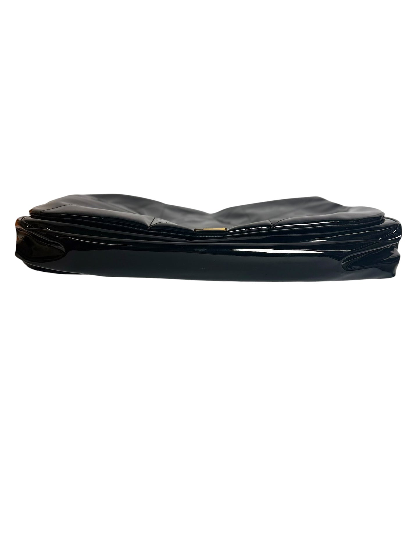 YSL Patent Maxi Shoulder Tote Black