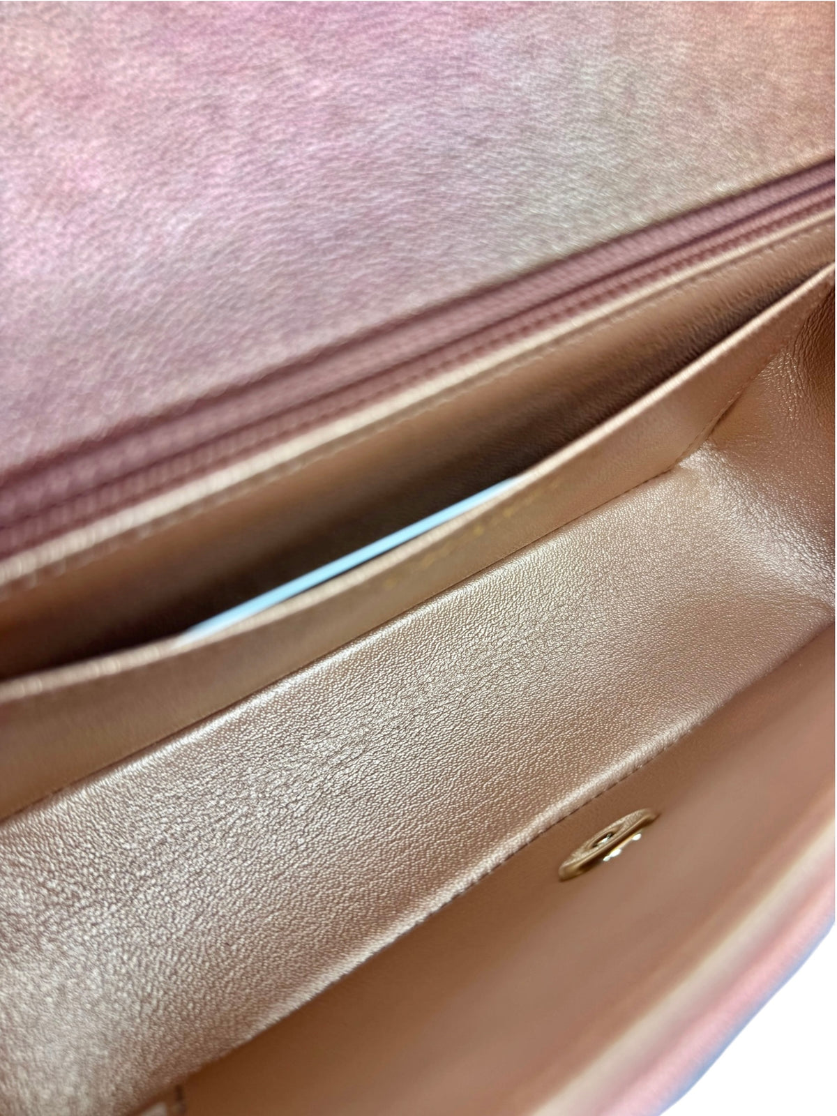 Chanel Pink Ombre Metallic Mini Rectangular Classic Flap T9375