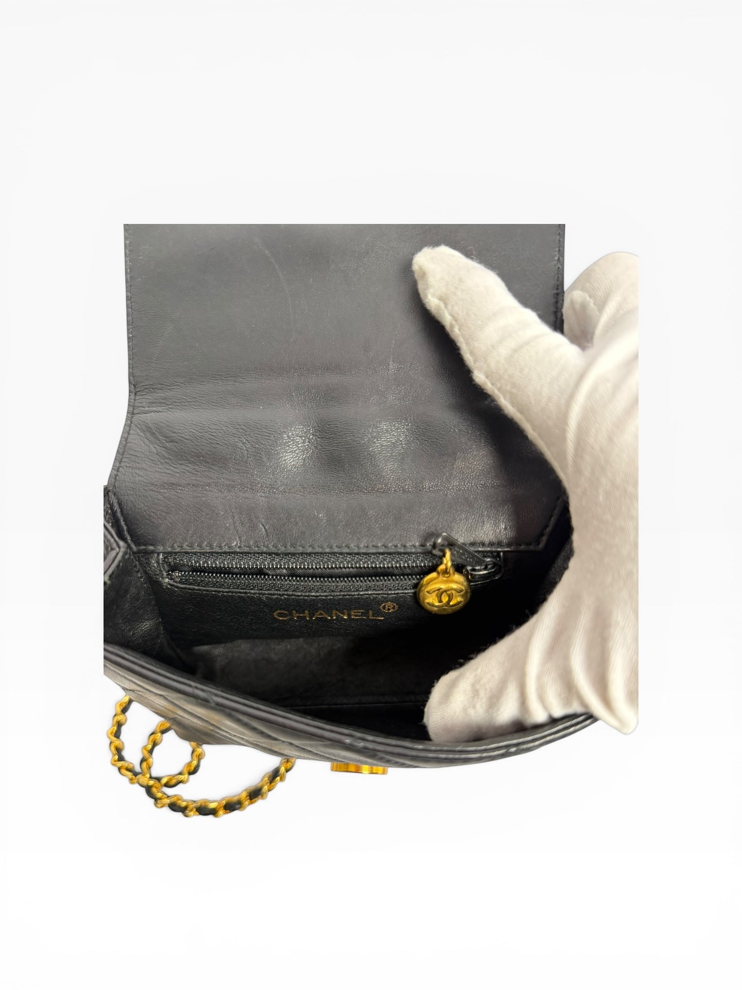 Chanel Vintage Camelia Flower Black Mini
