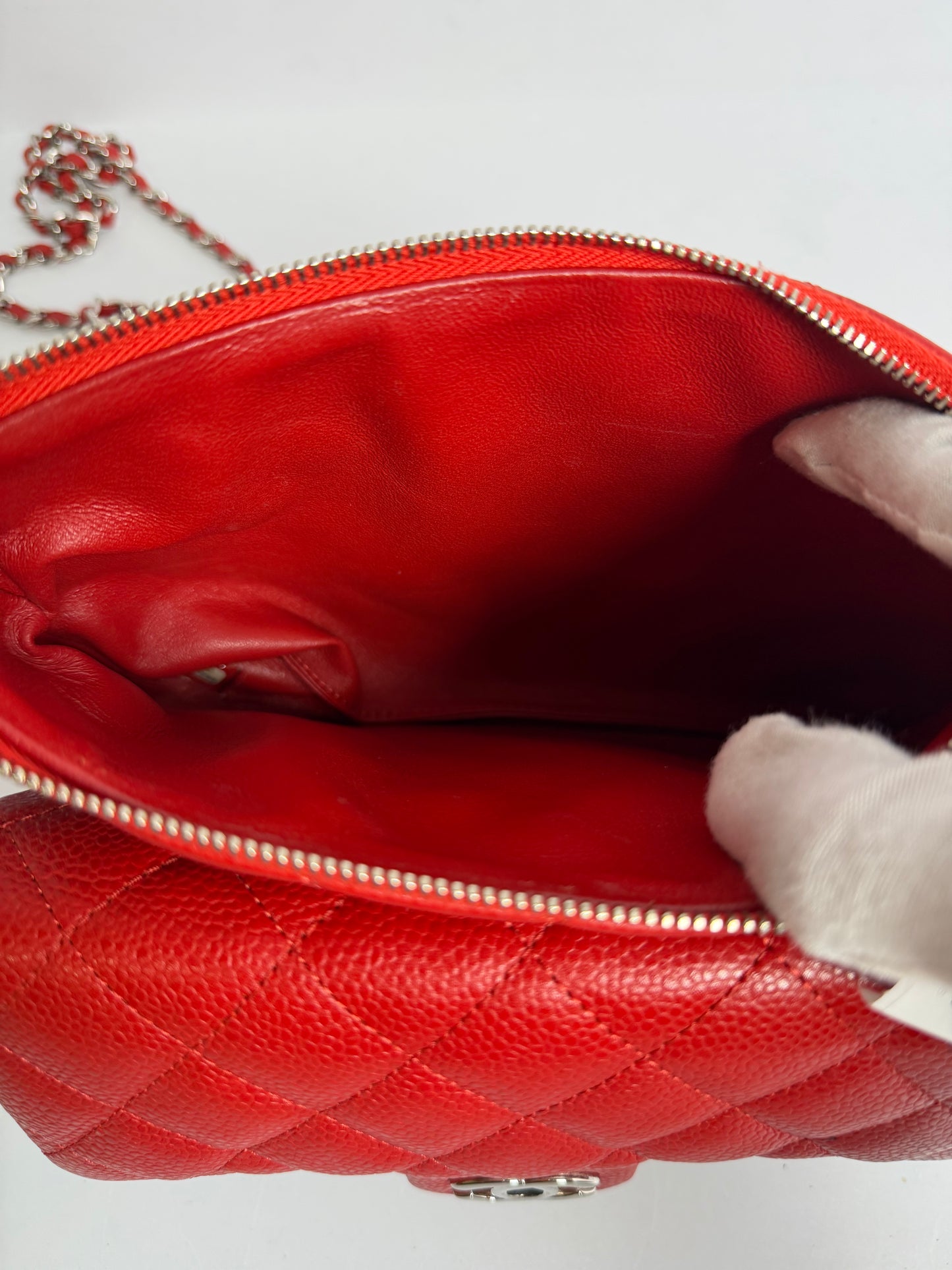 Chanel front flap crossbody red