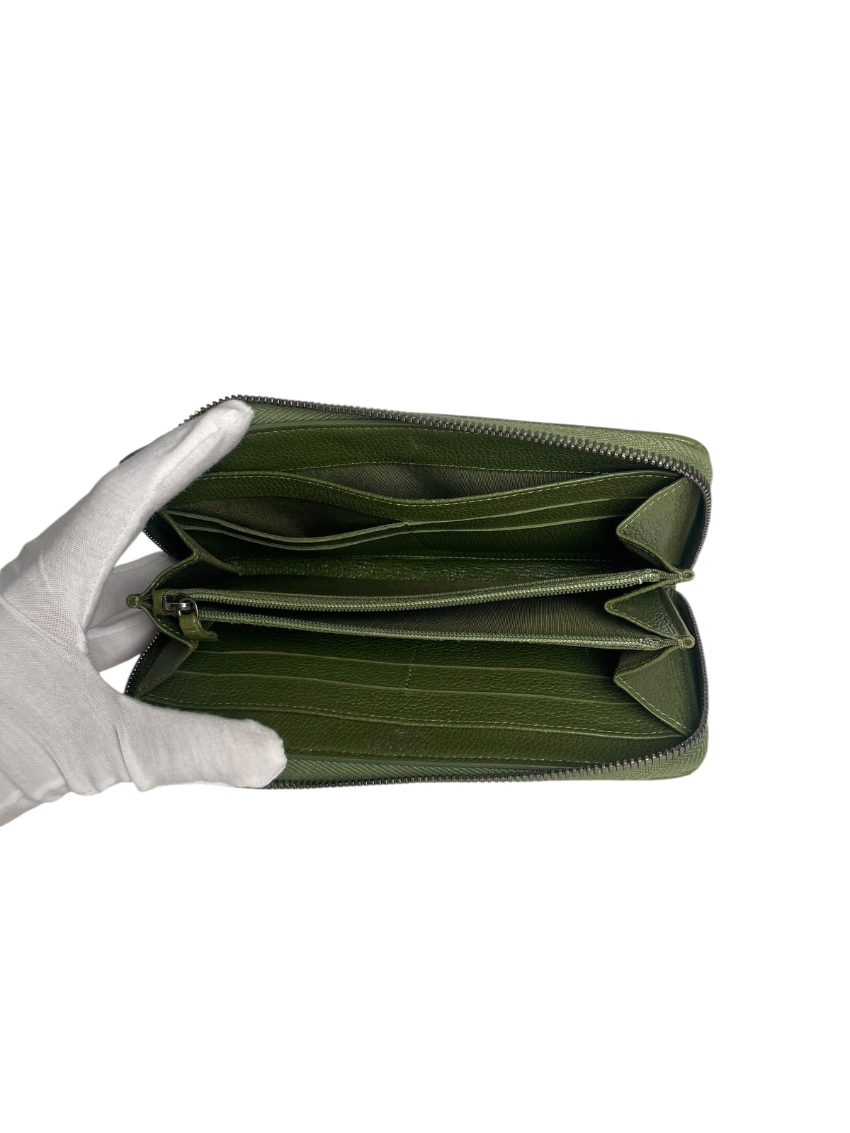 Chanel Zip-Around Continental Wallet Green T8536