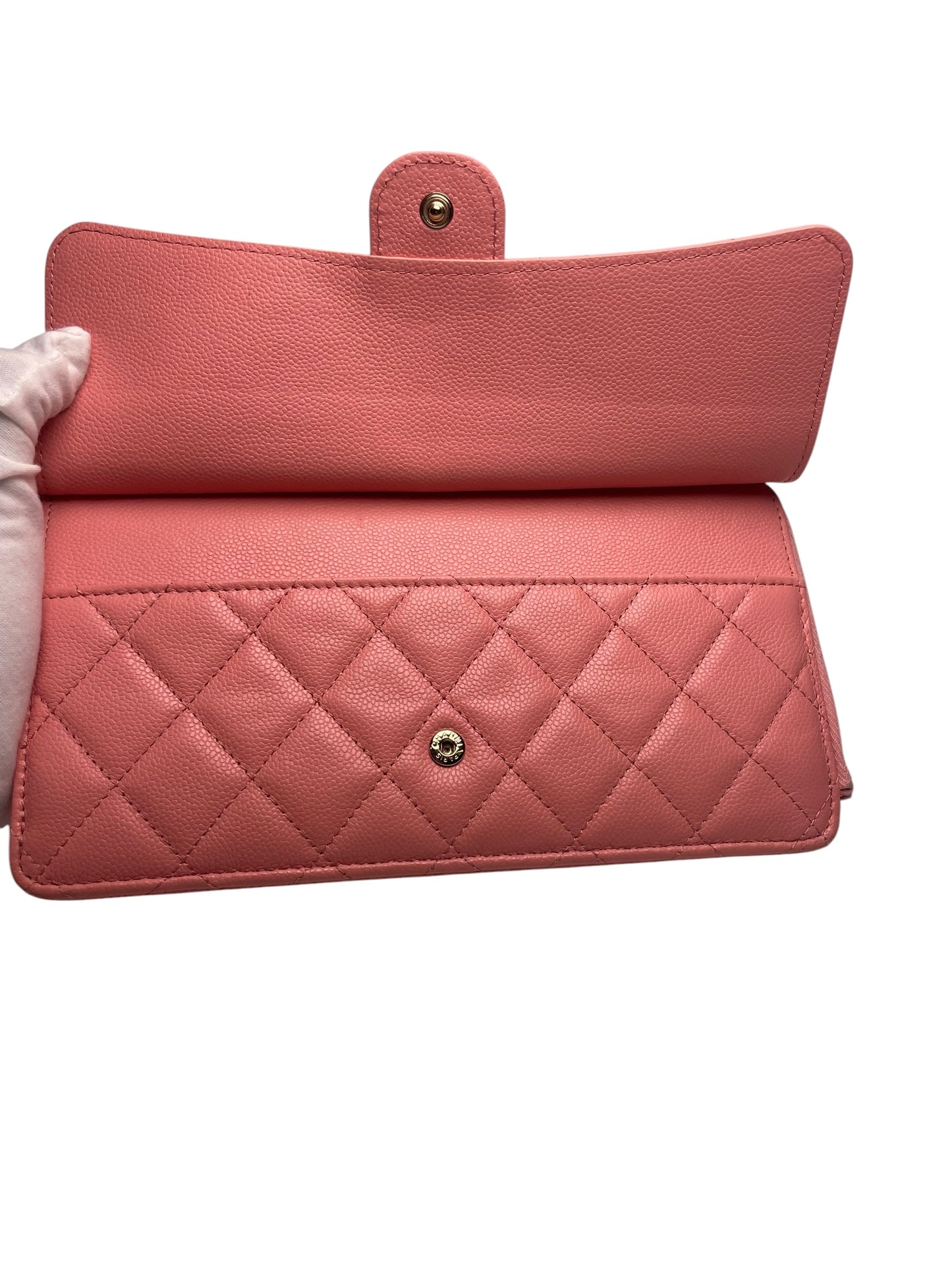Chanel Lambskin Quilted Large Flap Wallet Pink T8525