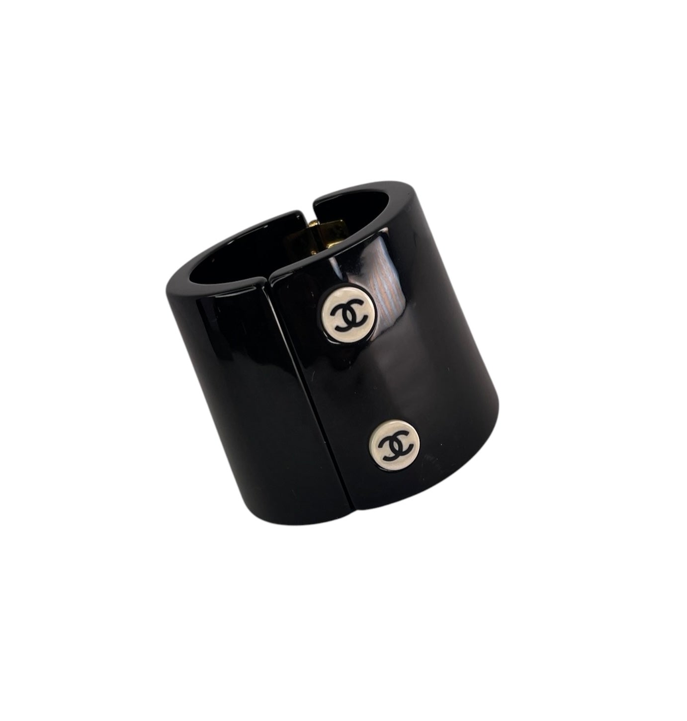 Chanel Black Resin Cuff Bracelet T1094
