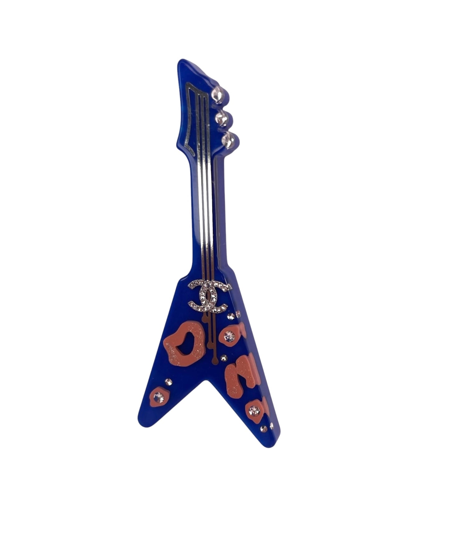 Chanel Resin Guitar Brooch T1098