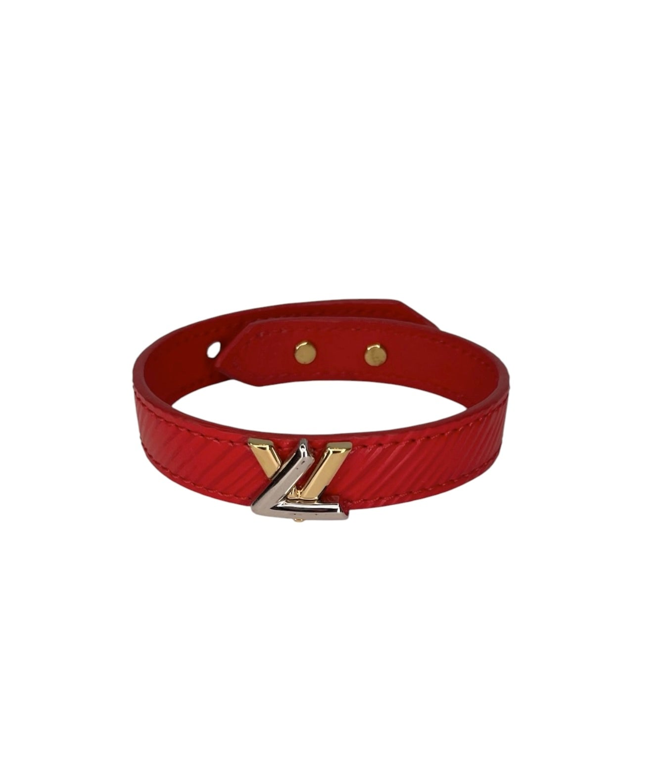 Louis Vuitton Red Epi Leather Twist Bracelet T4207