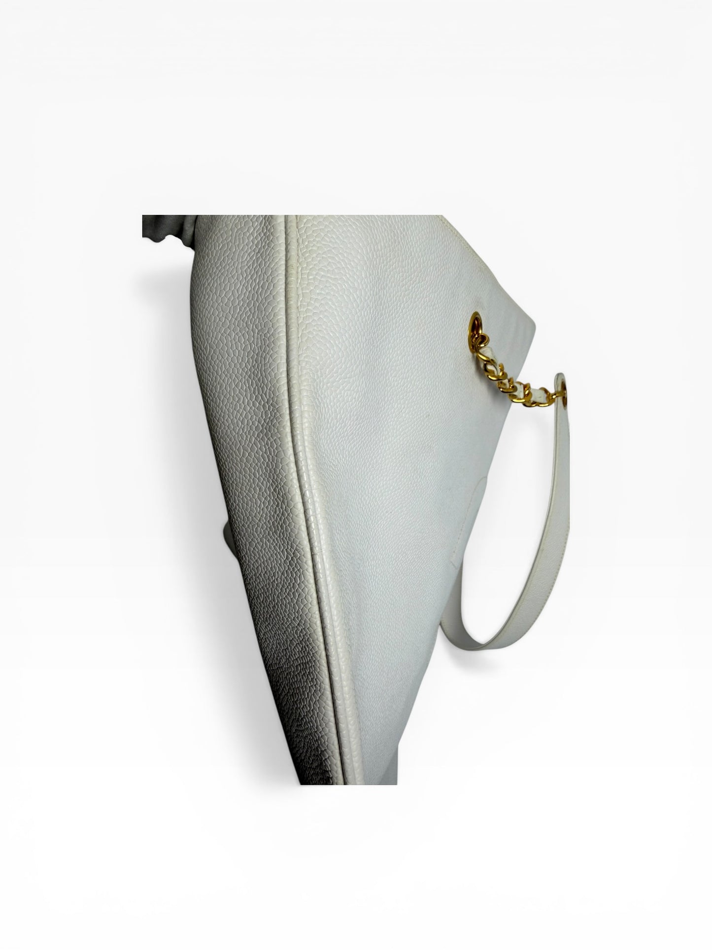 Chanel Large White Caviar Tote