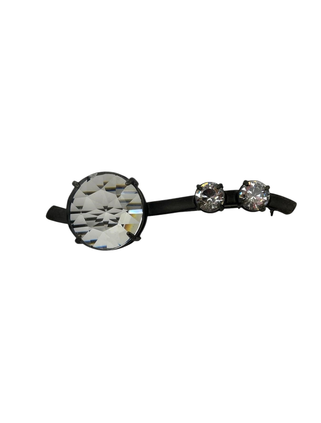 Miu Miu Gunmetal Crystal Brooch T1095