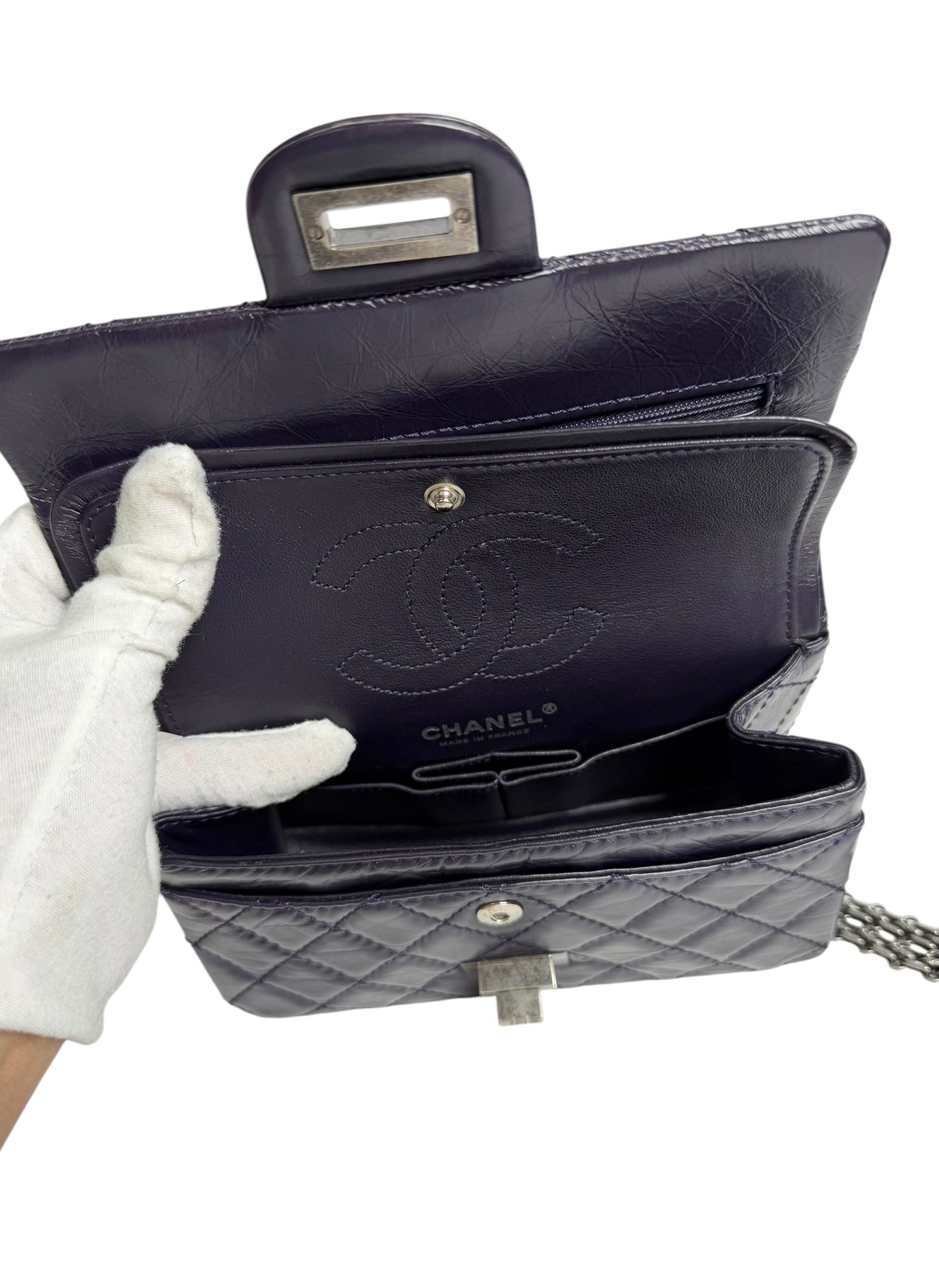 Chanel Mini Purple Reissue Double Flap T7610
