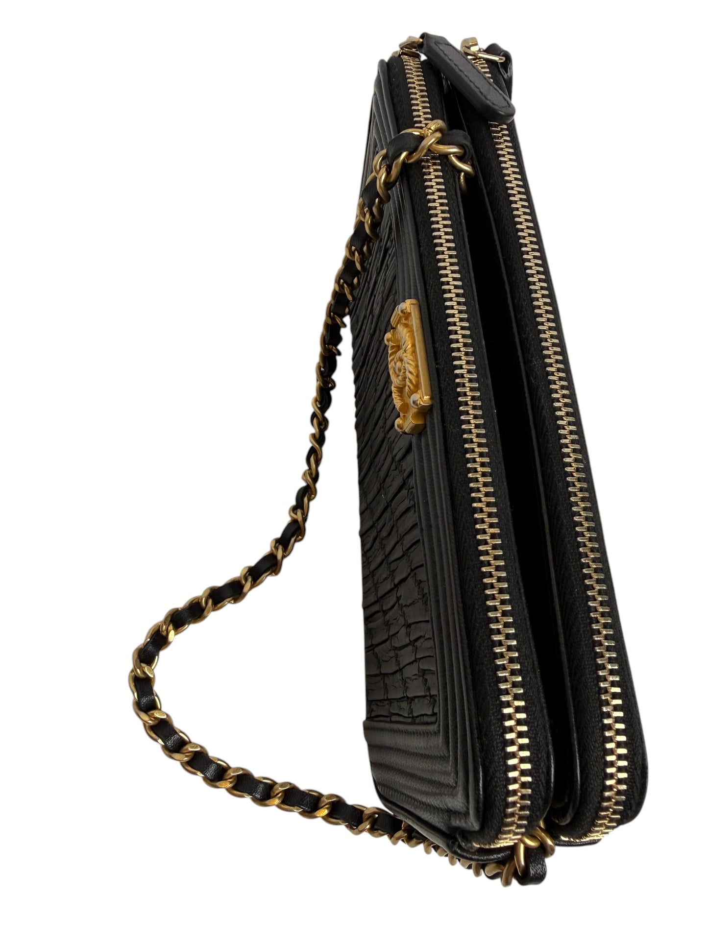 Chanel Boy Wallet On Chain Black GHW T7224
