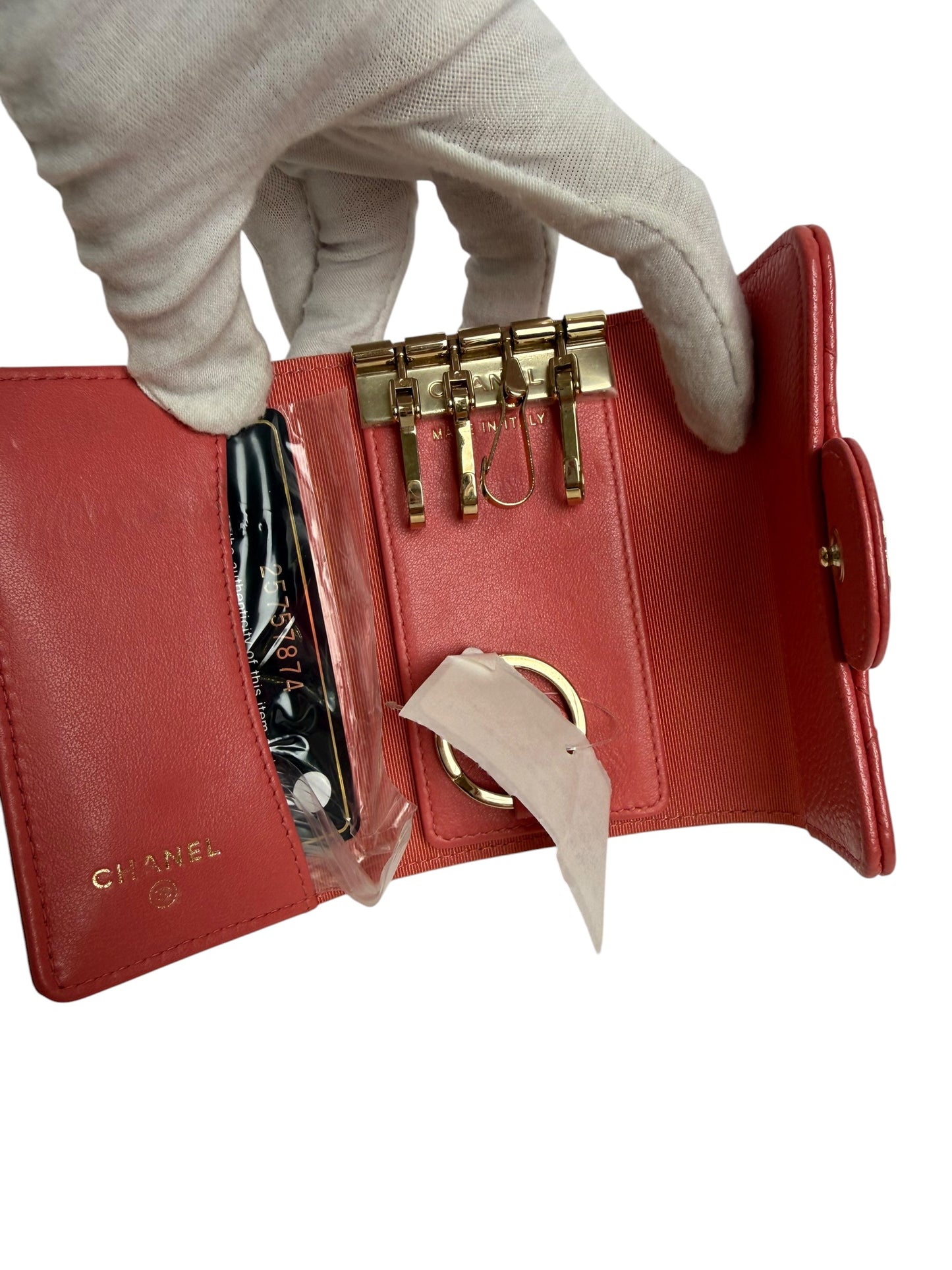 Chanel Pink Caviar Key Case T7040