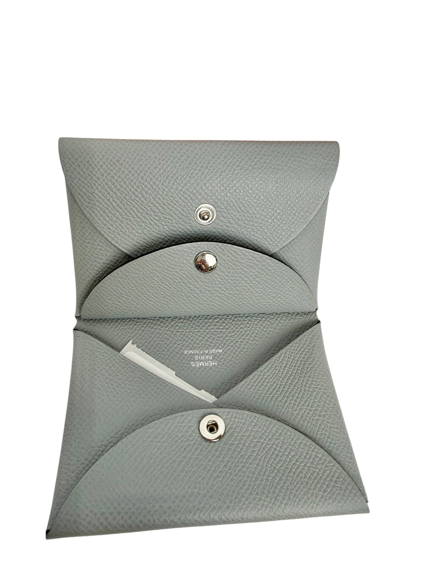 Hermes Calvi Duo Card Holder Gris T7623