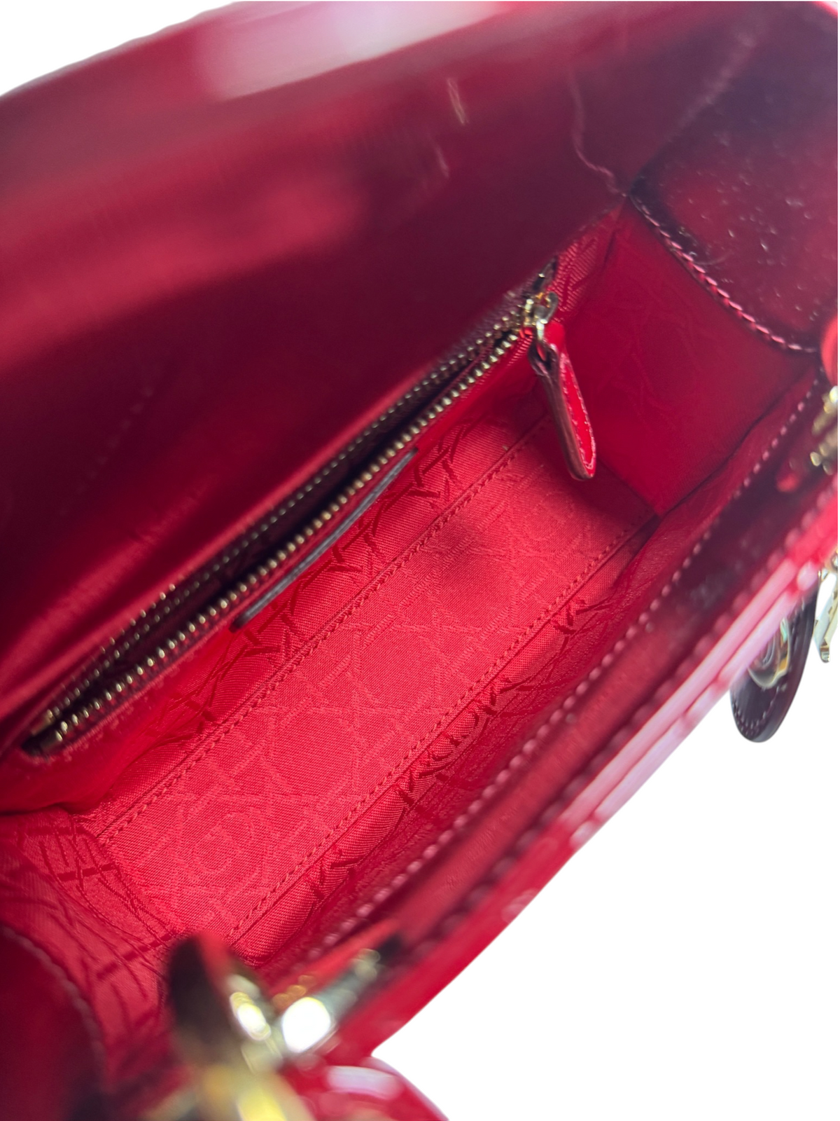 Dior Red Patent Mini Lady Dior GHW T8761