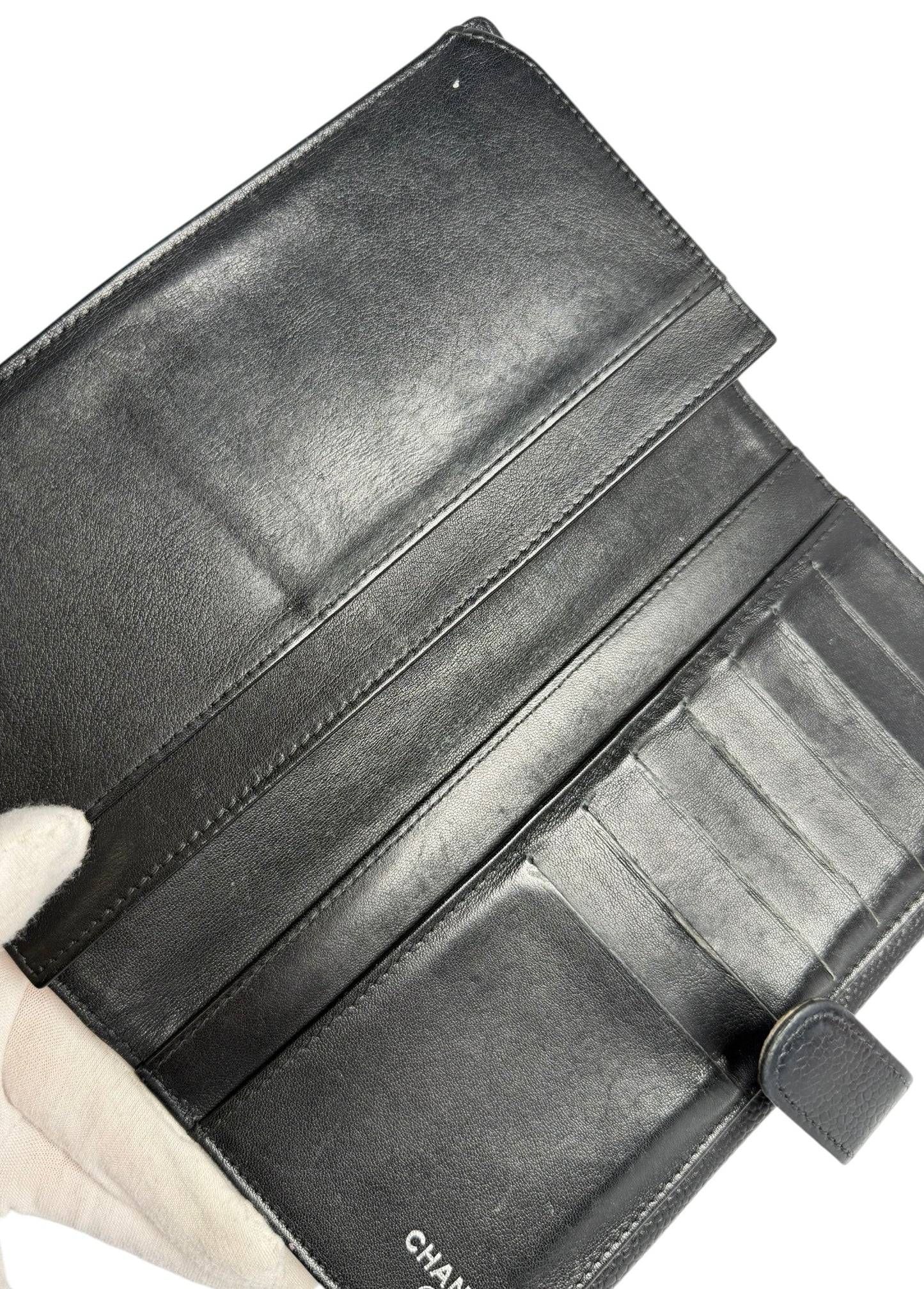 Chanel Timeless Black Caviar Flap Wallet