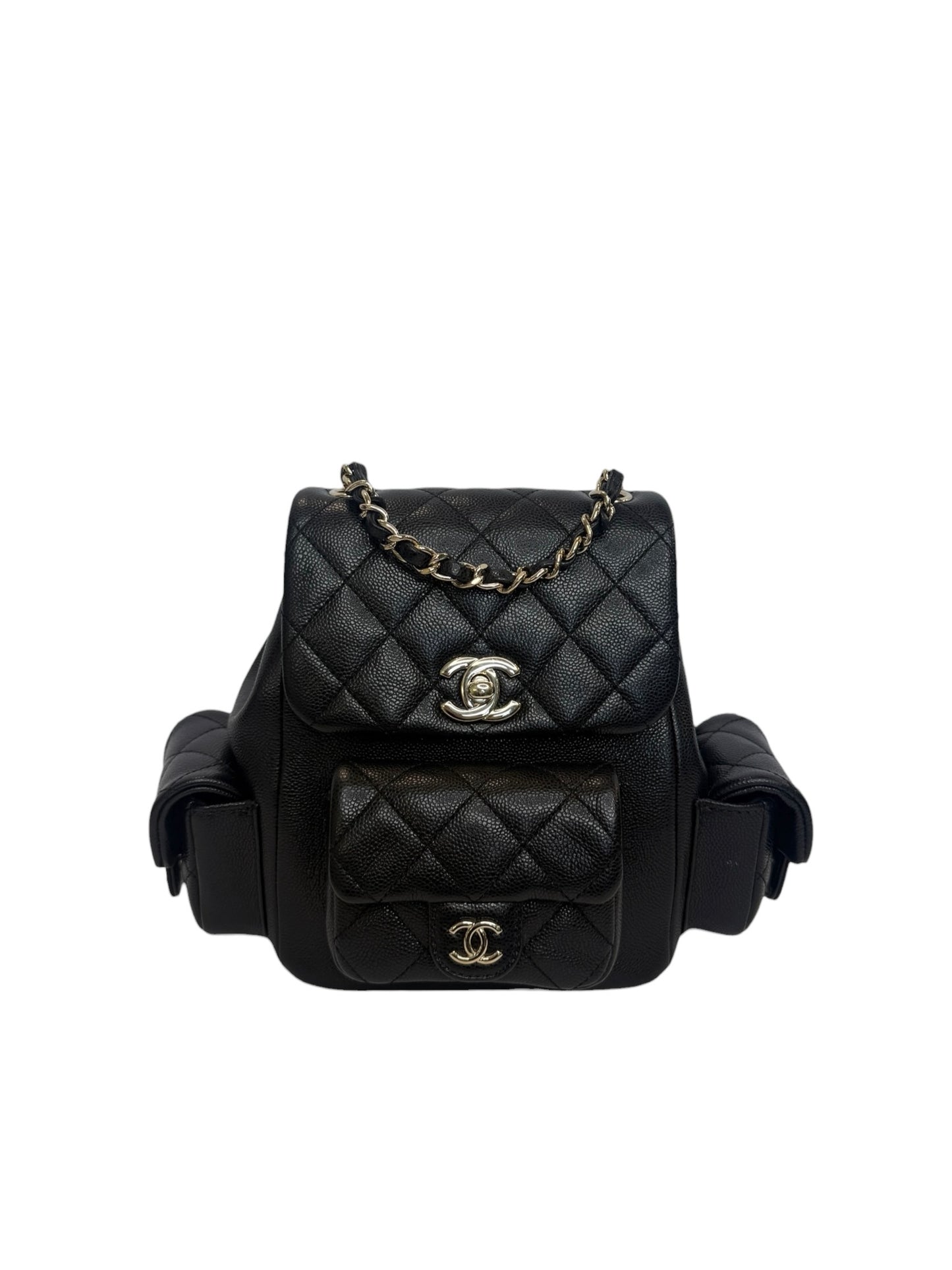 Chanel Black Caviar Mini Cargo Duma Backpack T8486