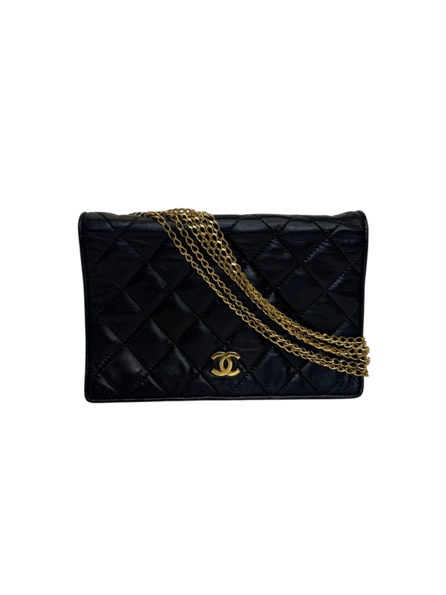 Chanel Black Quilted Lambskin Vintage Multi-Chain Shoulder T2904