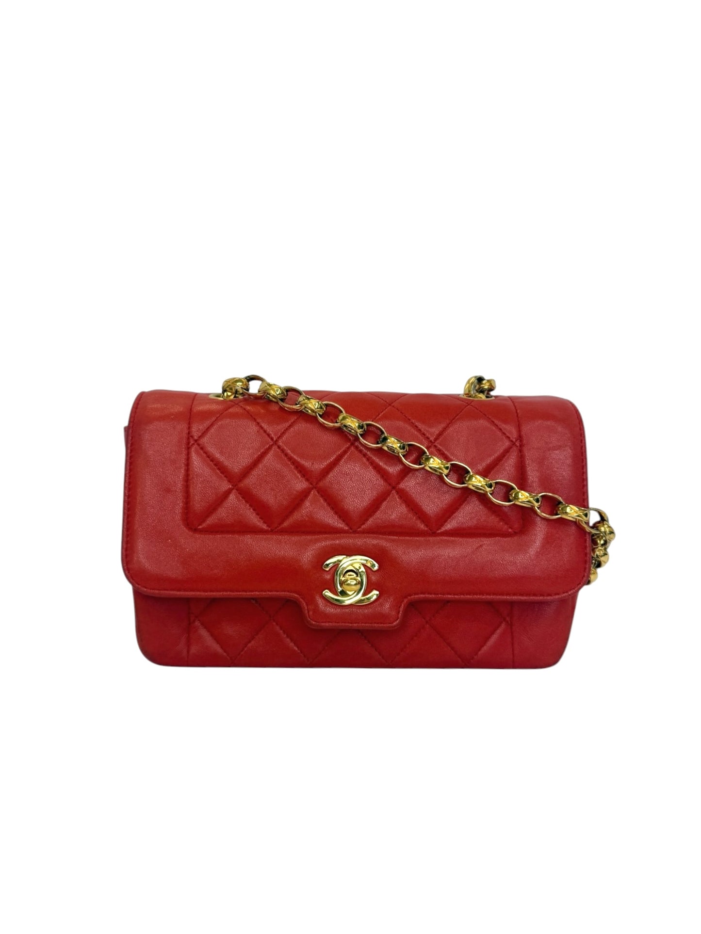 Chanel Vintage Red Lambskin Mini Bijoux Chain Flap T9624