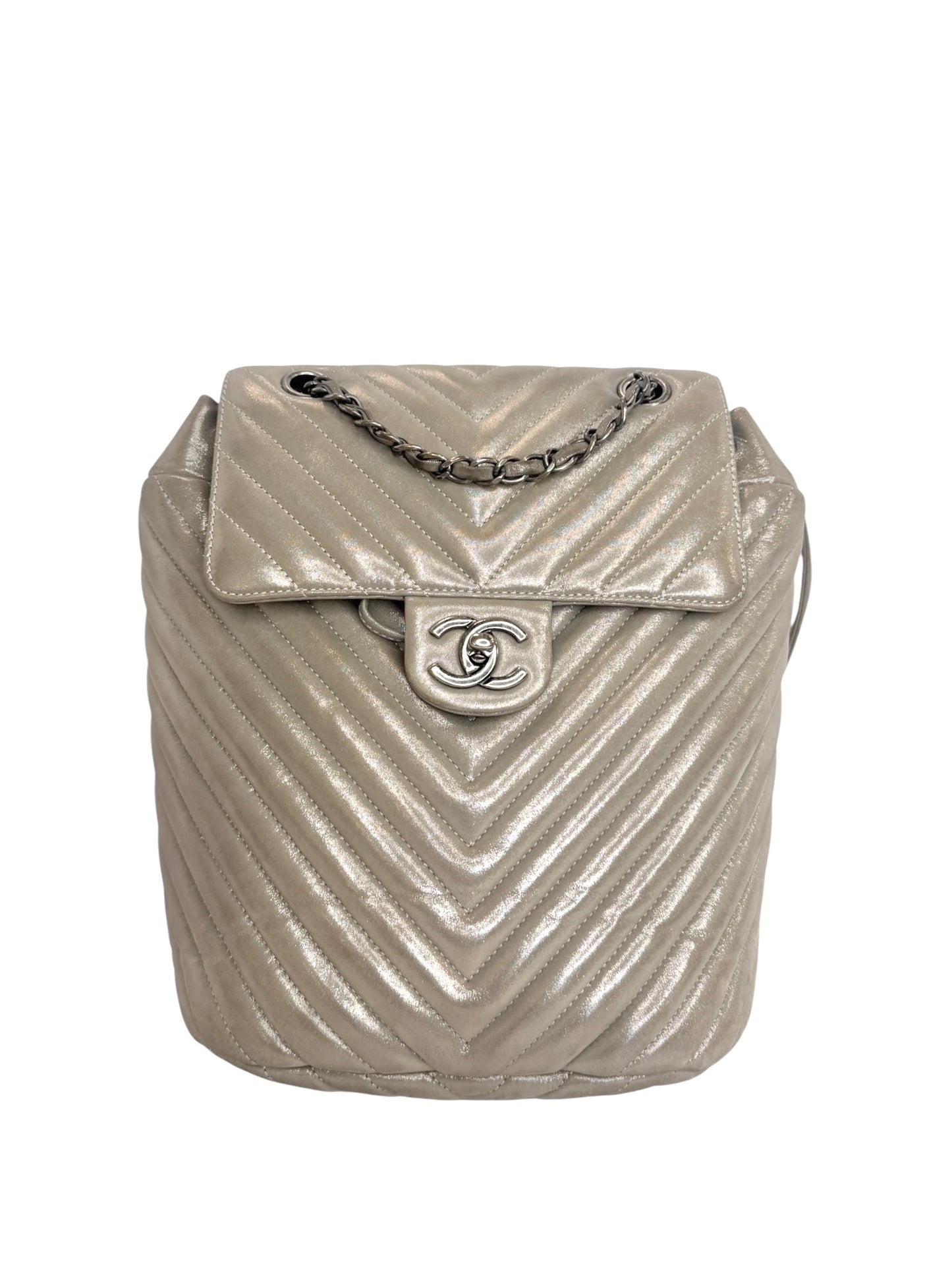 Chanel Silver Chevron Urban Spirit Backpack T6936
