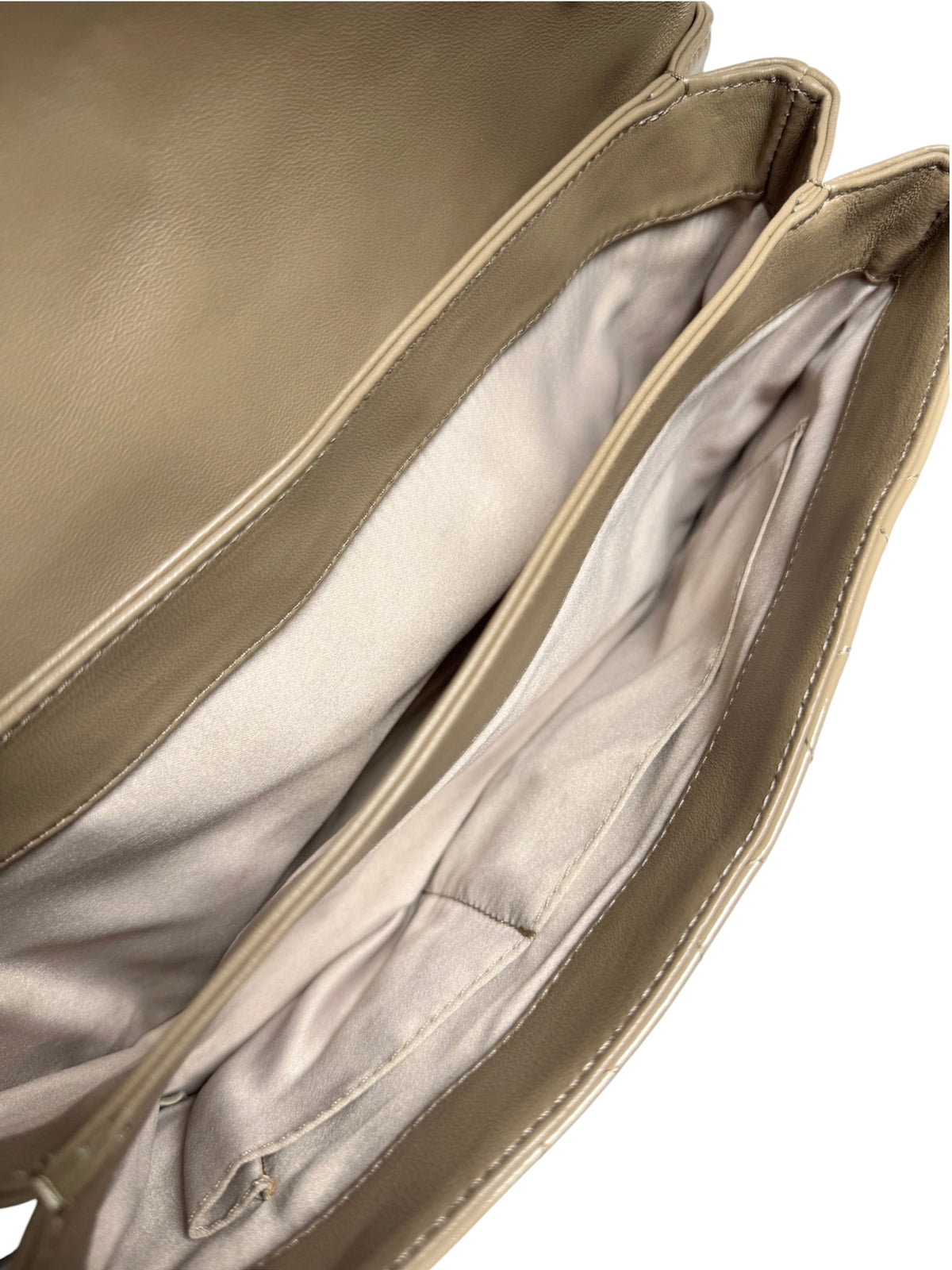 Chanel Beige Patent Jumbo Accordion Flap SHW T9120
