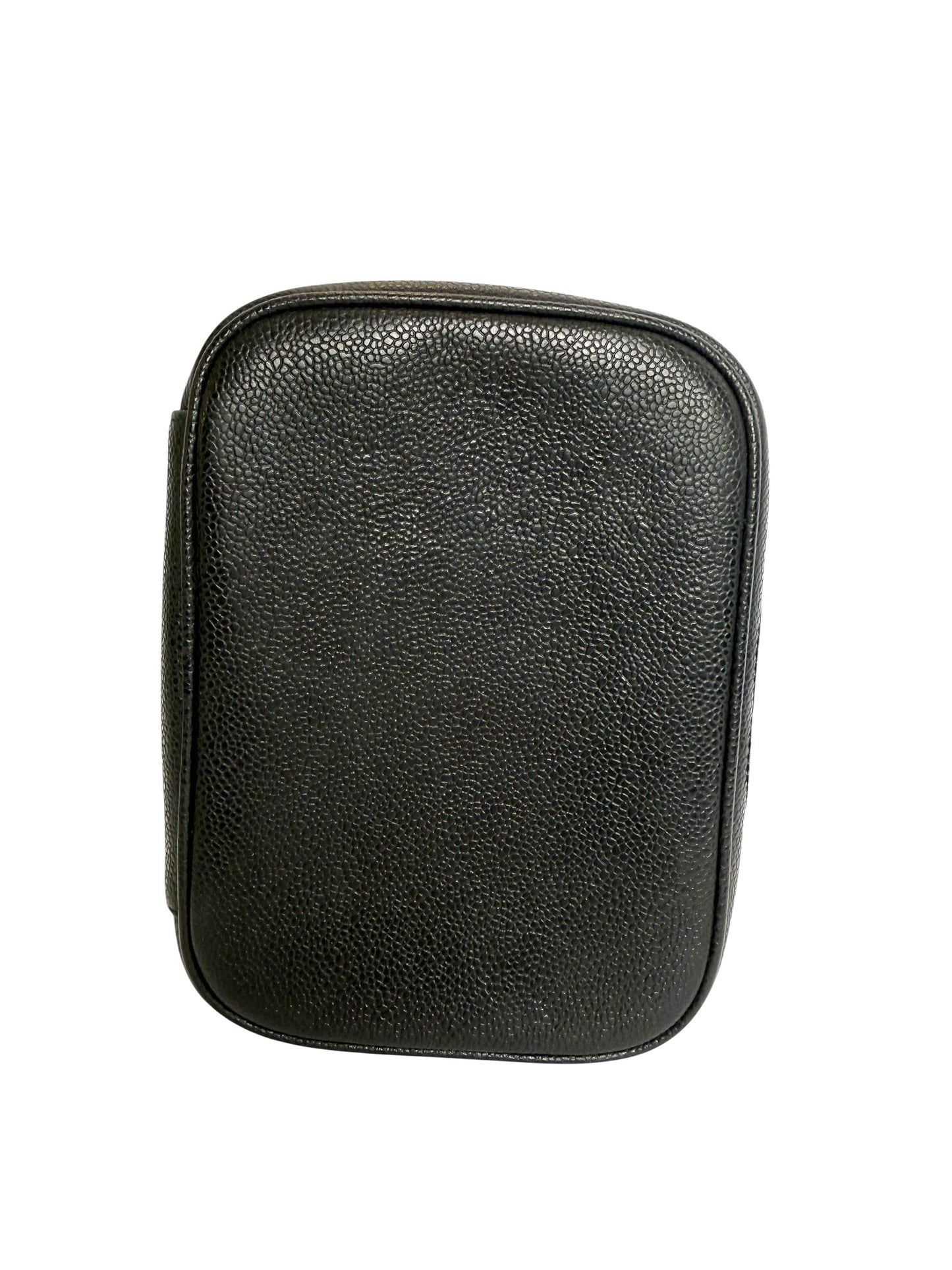 Chanel caviar black 24k plated hardware cosmetic vanity case