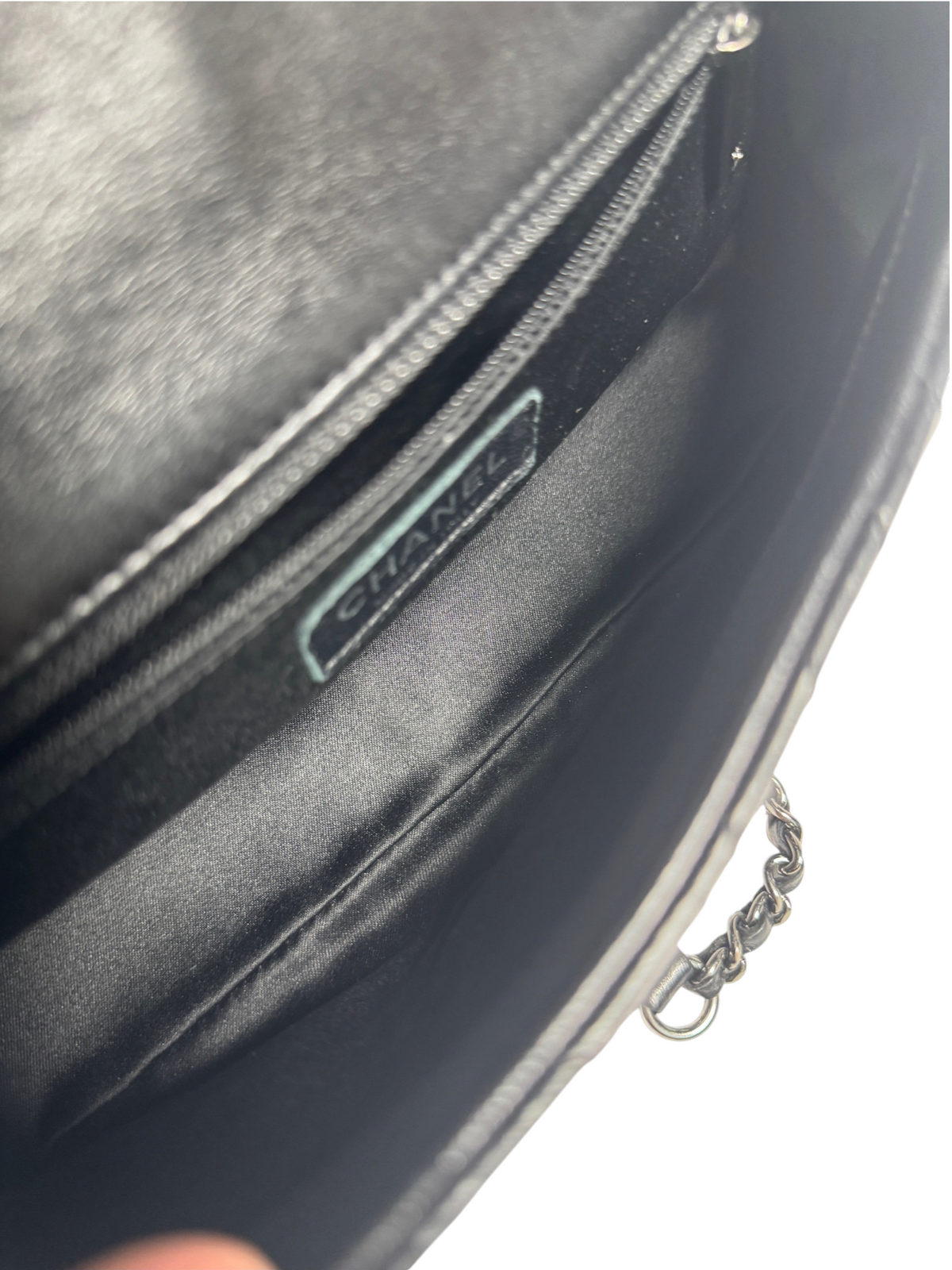 Chanel Small Black Irregular Chevron Flap T9133