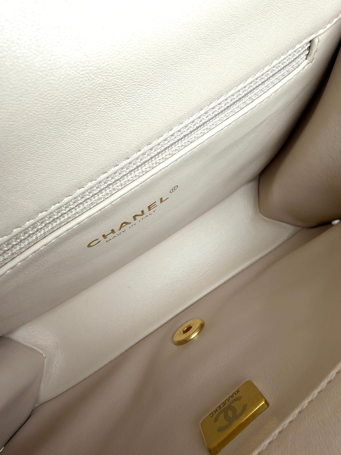 Chanel Quilted Beige Square Flap