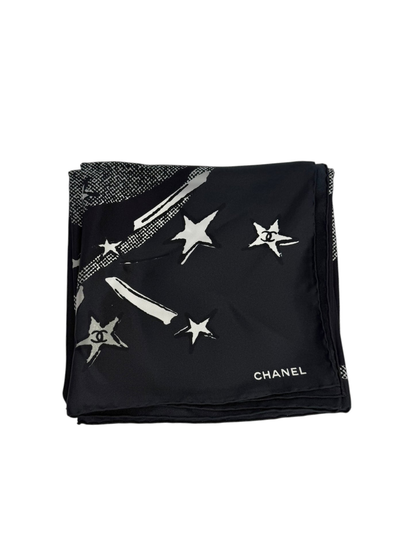 Chanel Black Superman Scarf T8464