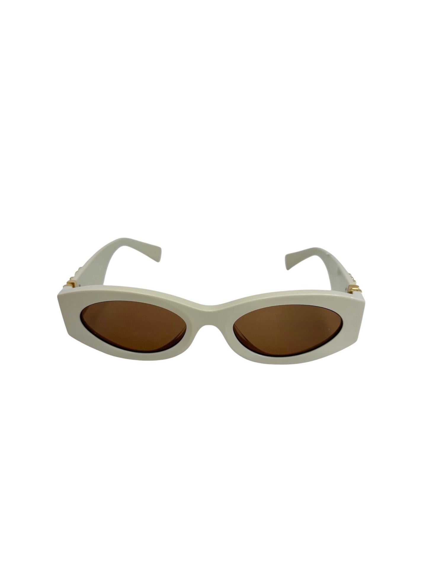 Miu Miu Slim Oval Sunglasses With Case and Box T1131