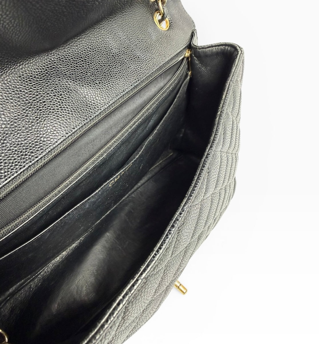 Chanel Black Caviar Maxi Single Flap GHW