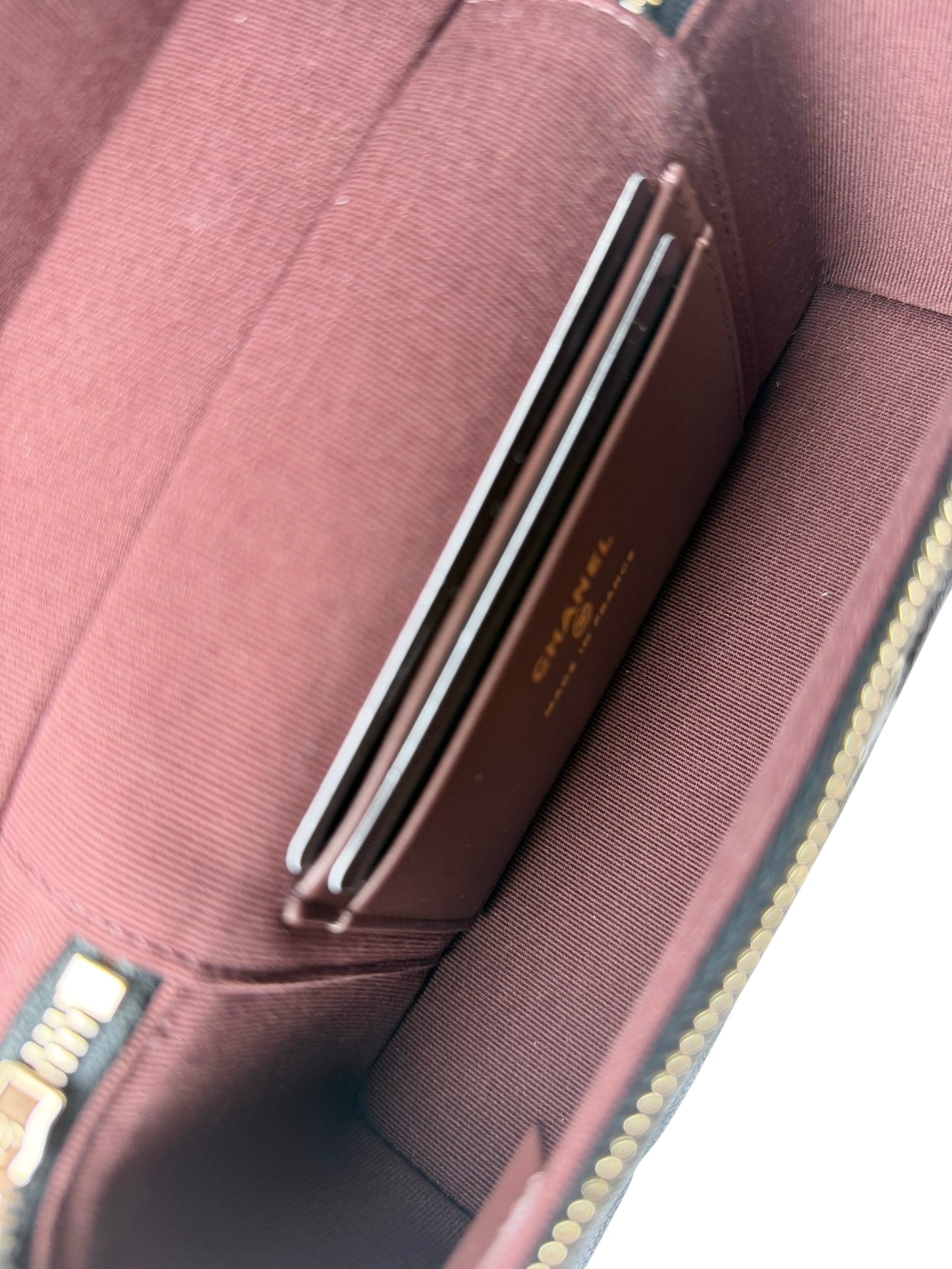 Chanel Caviar Black Slim Vanity With Chain
