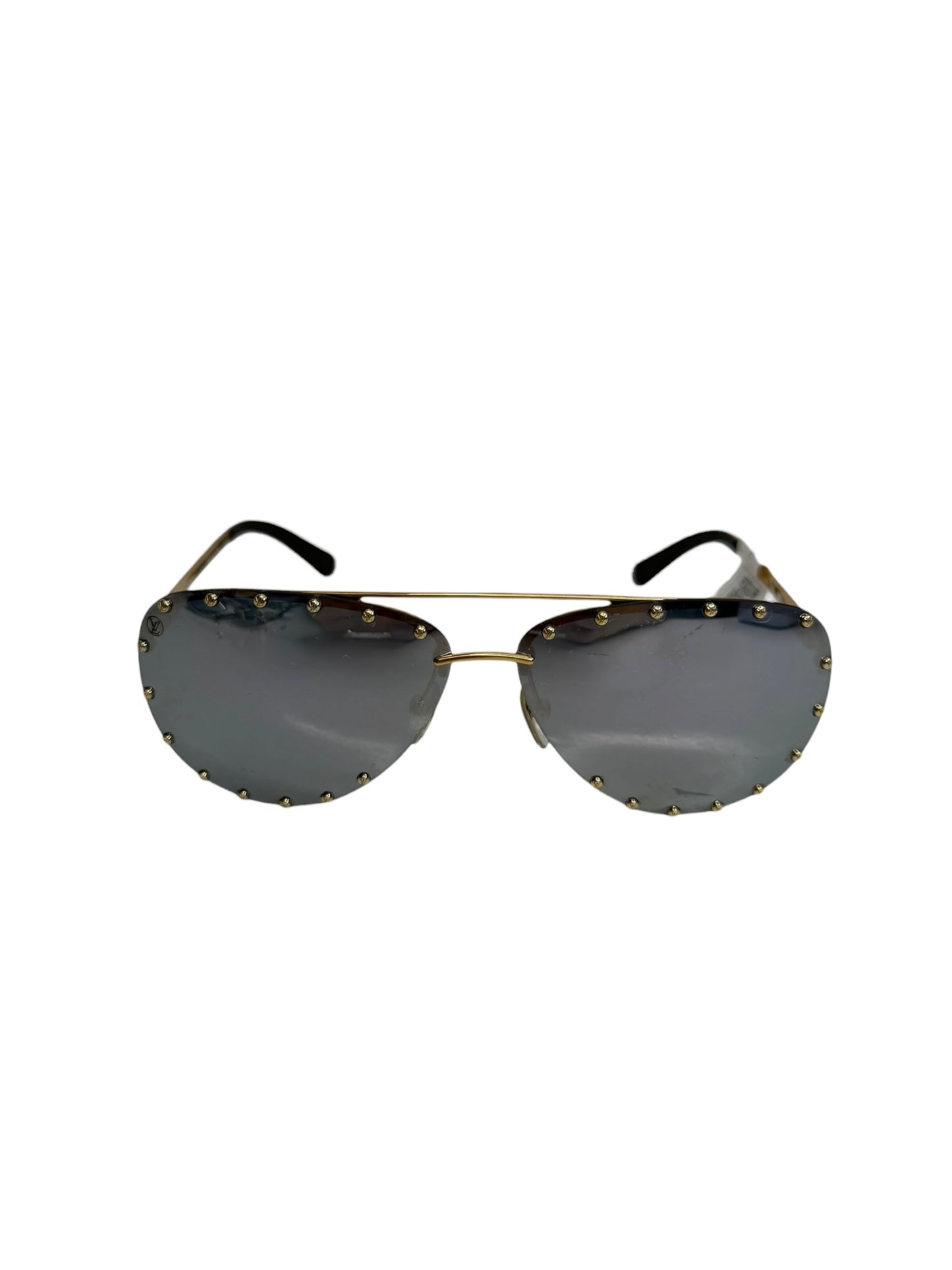 Louis Vuitton Gold Studded Sunglasses Reflective Lens T8907